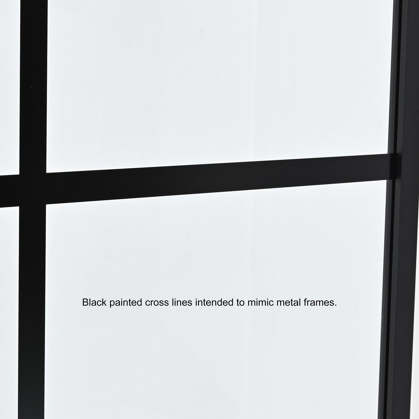 Azpeitia 34" W x 74" H Framed Fixed Glass Panel in Matte Black