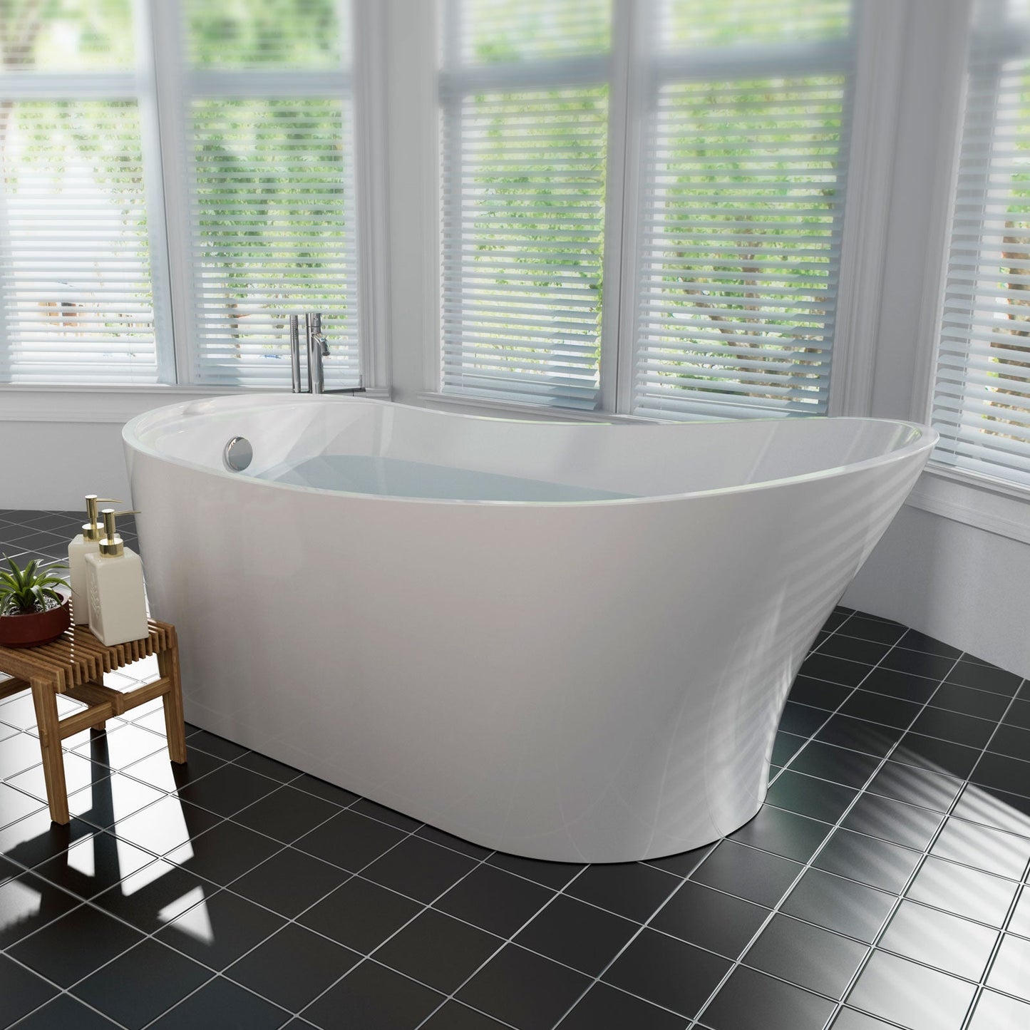 67" Freestanding Soaking Tub with Left Drain