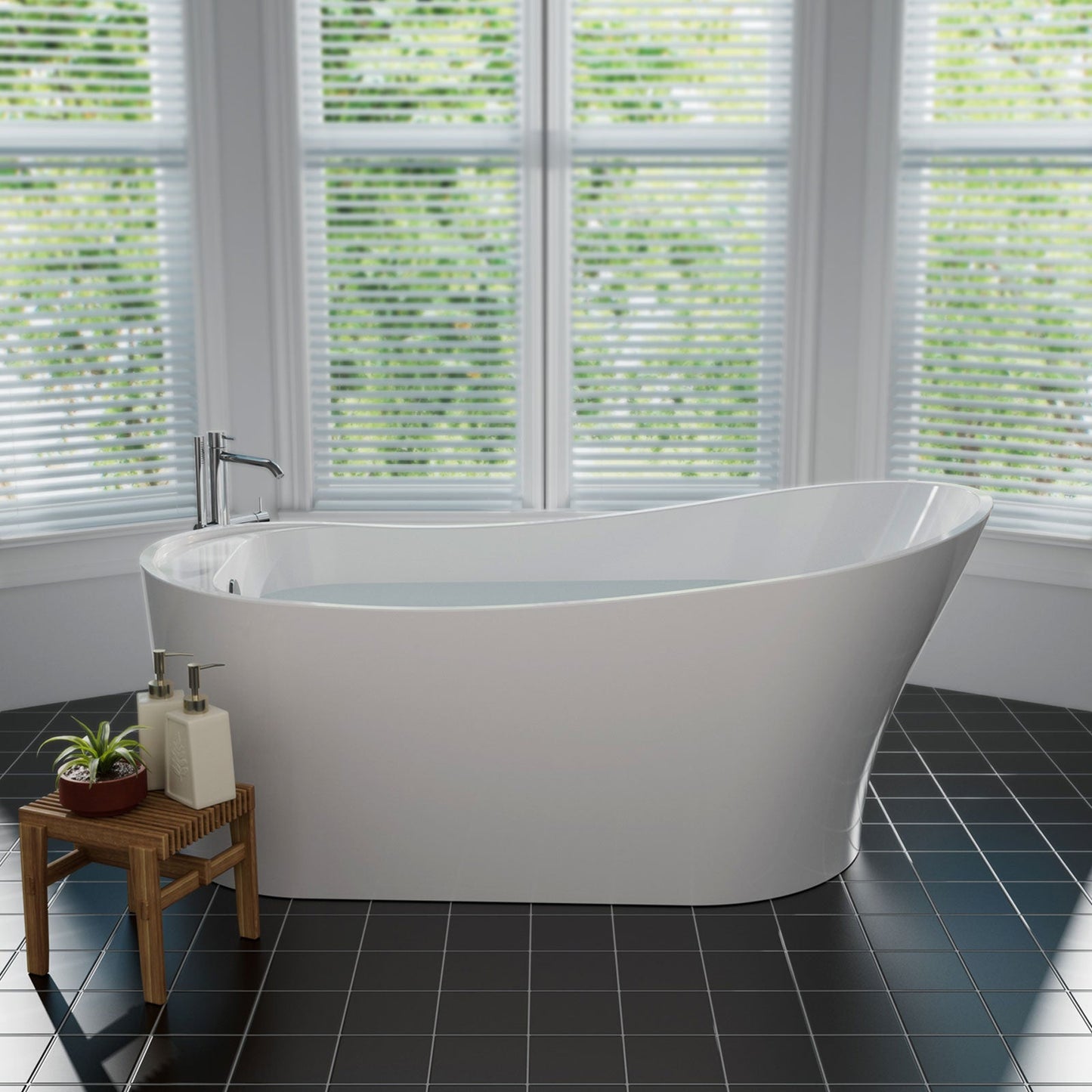 67" Freestanding Soaking Tub with Left Drain