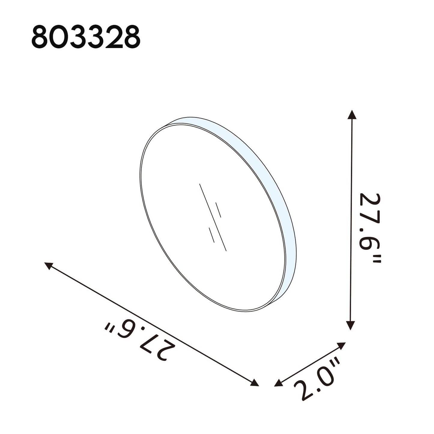 Cascante 28 in. W x 28 in. H Round Metal Wall Mirror in Brushed Black