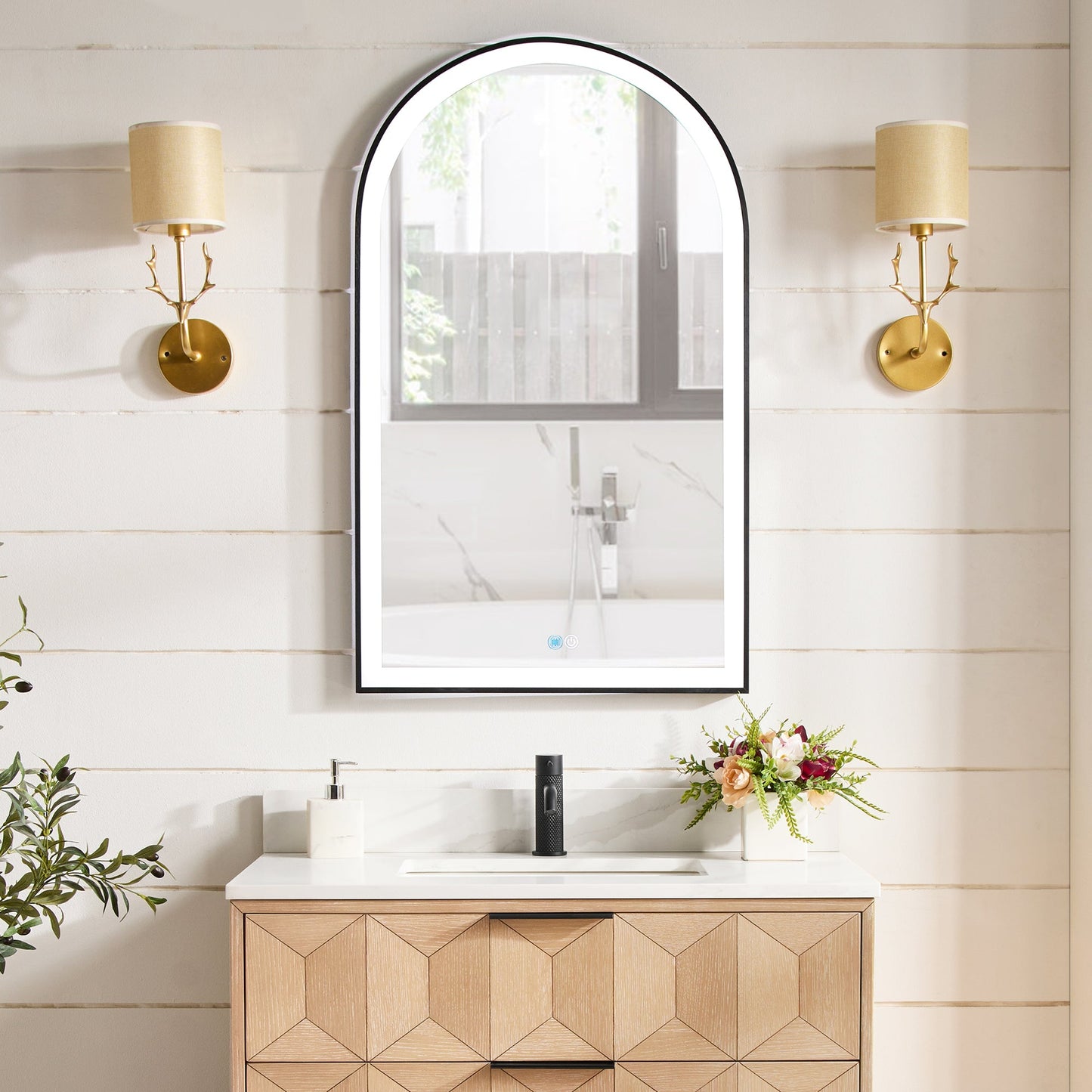 Estartit 24 in. W x 40 in. H Oval Metal Wall Mirror
