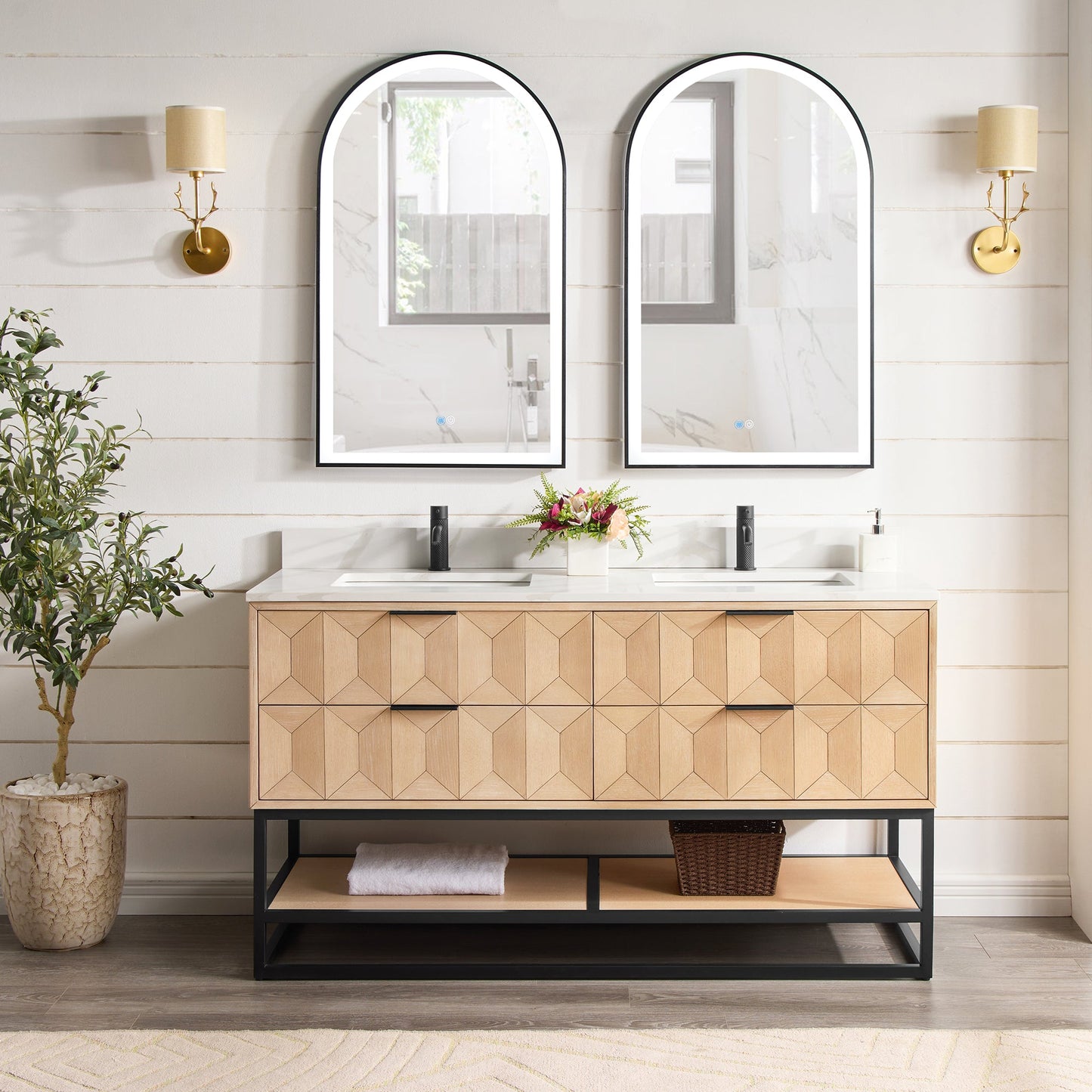 Estartit 24 in. W x 40 in. H Oval Metal Wall Mirror