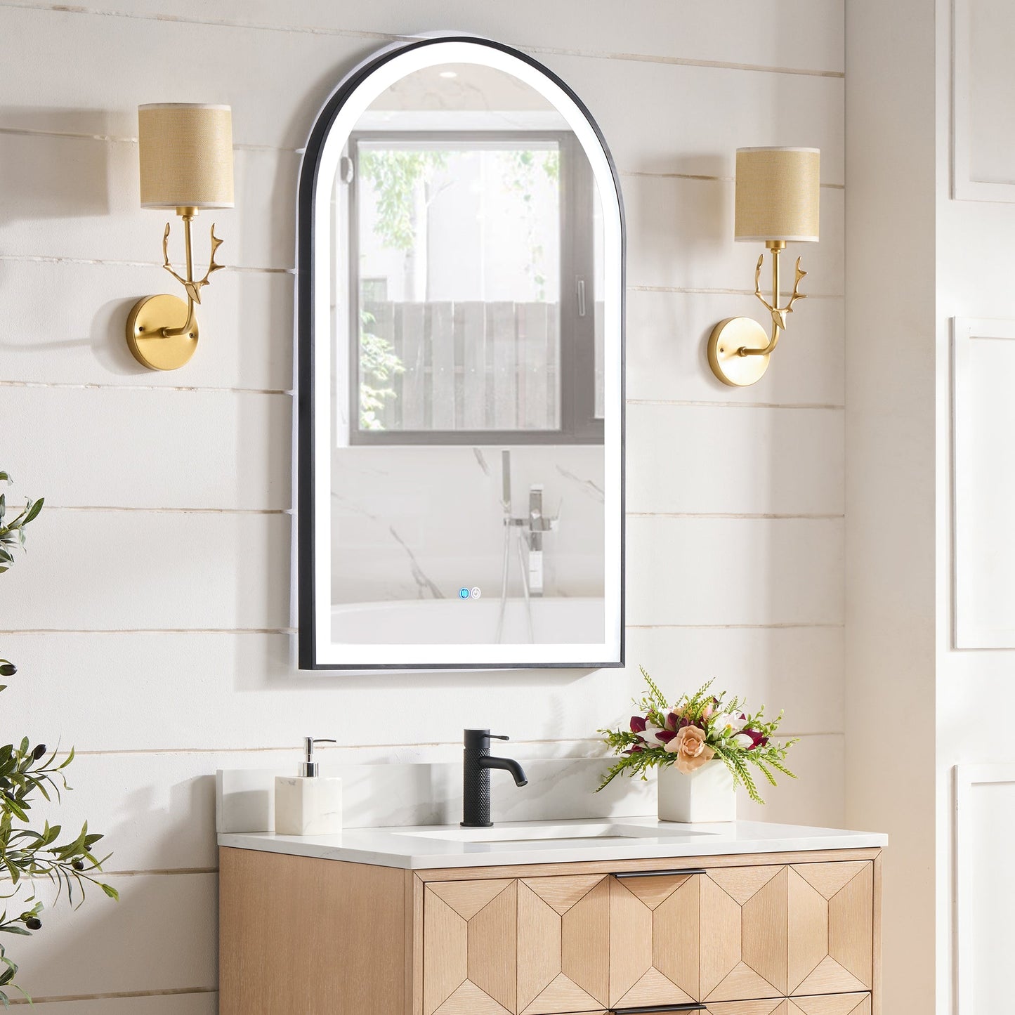 Estartit 24 in. W x 40 in. H Oval Metal Wall Mirror