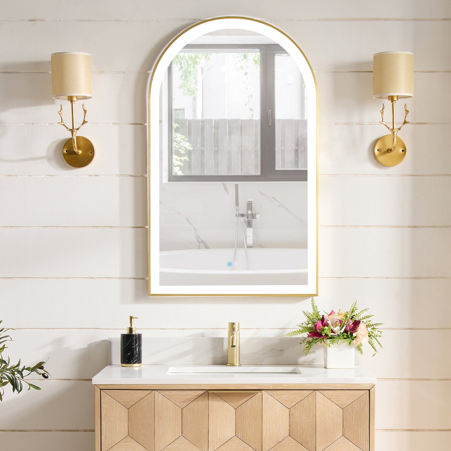 Estartit 24 in. W x 40 in. H Oval Metal Wall Mirror