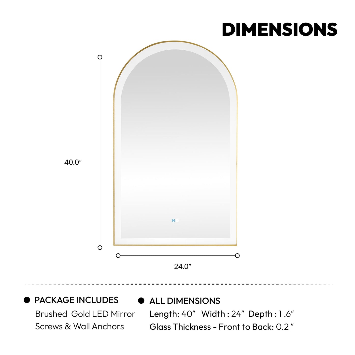 Estartit 24 in. W x 40 in. H Oval Metal Wall Mirror