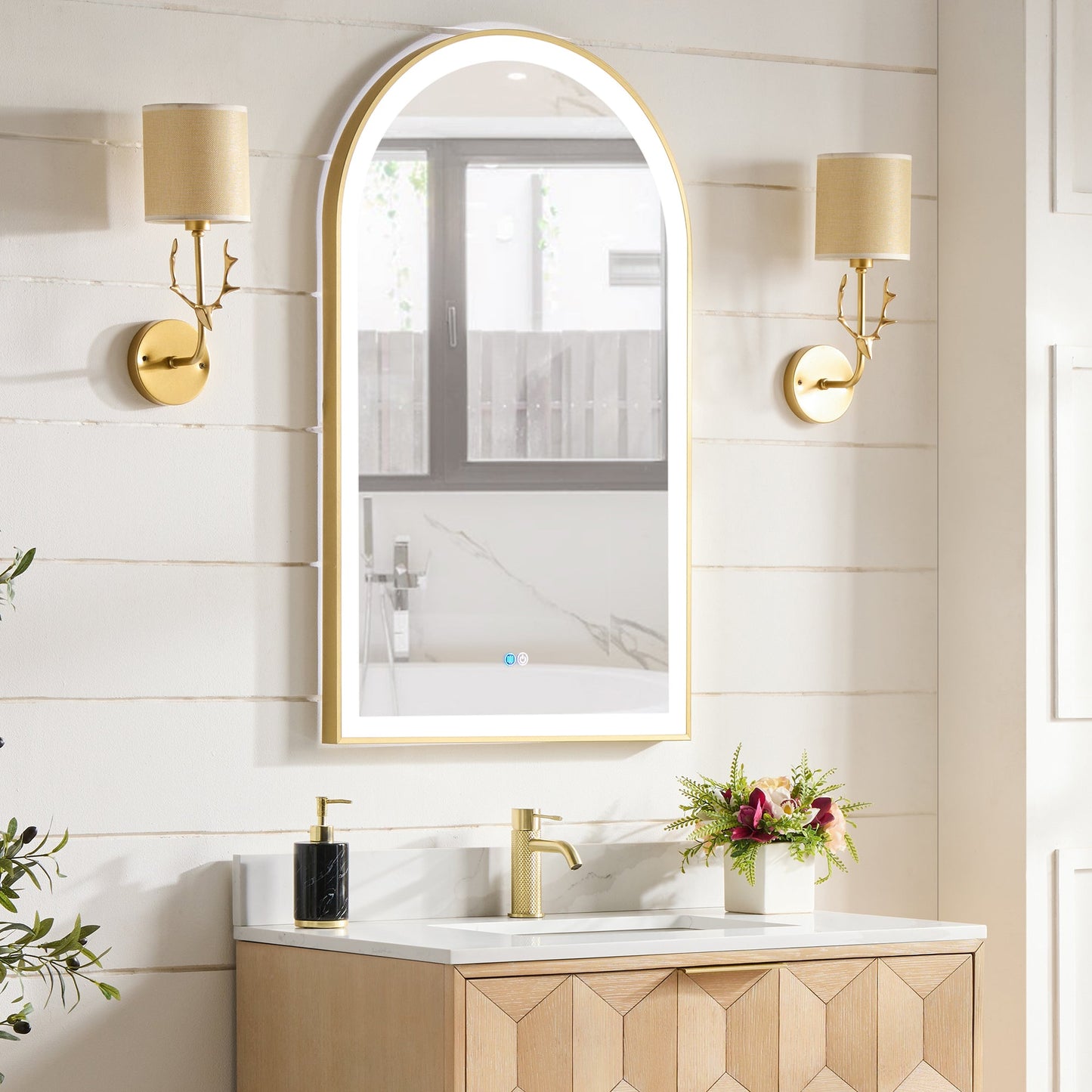 Estartit 24 in. W x 40 in. H Oval Metal Wall Mirror