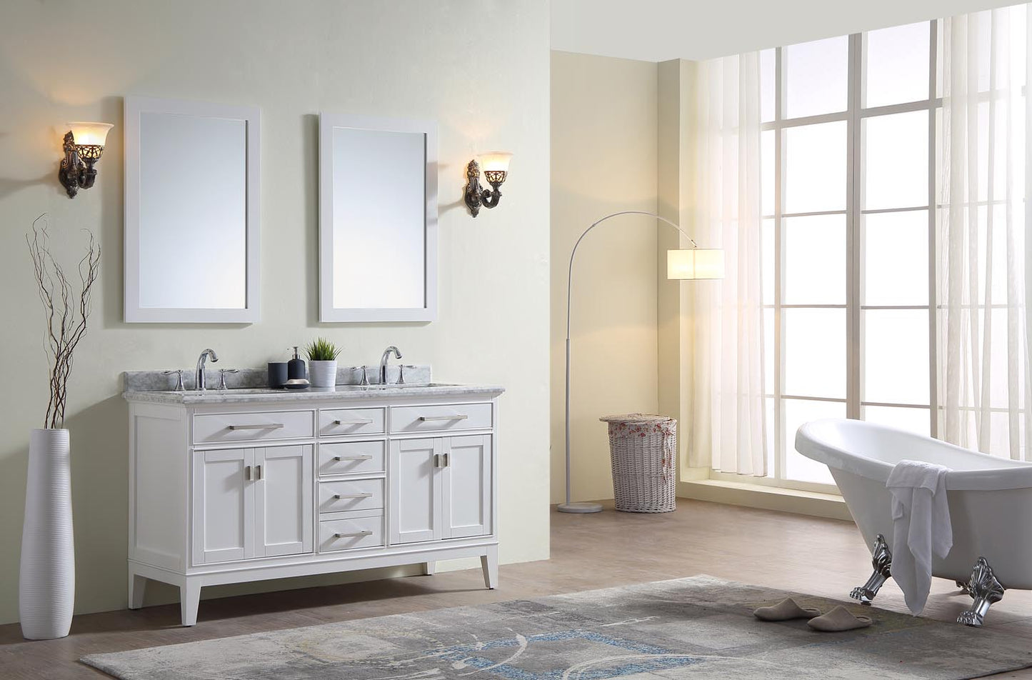 Danny 60" Bathroom Vanity White