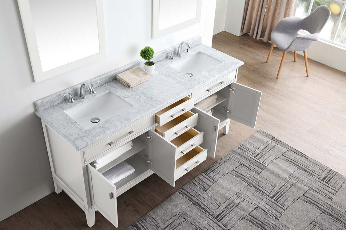 Danny 72" Bathroom Vanity White