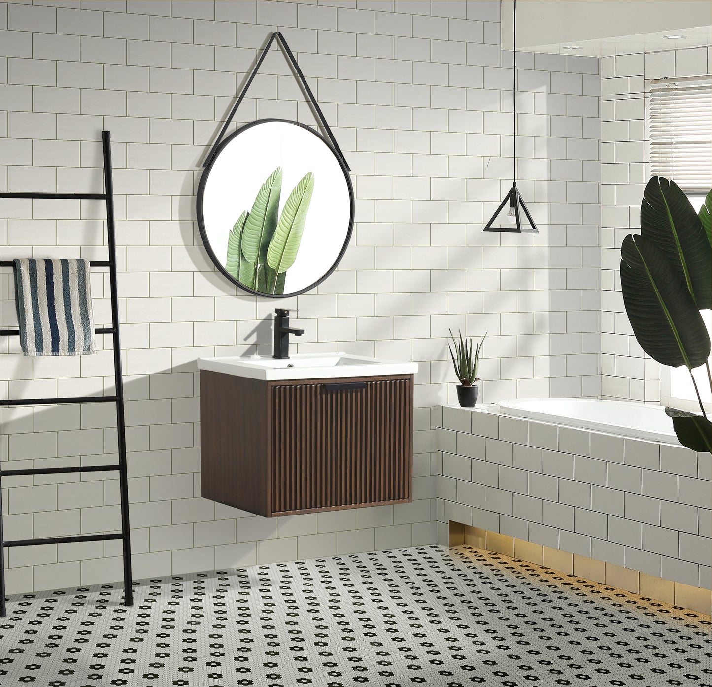 San Diego 24" Floating Bathroom Vanity Walnut