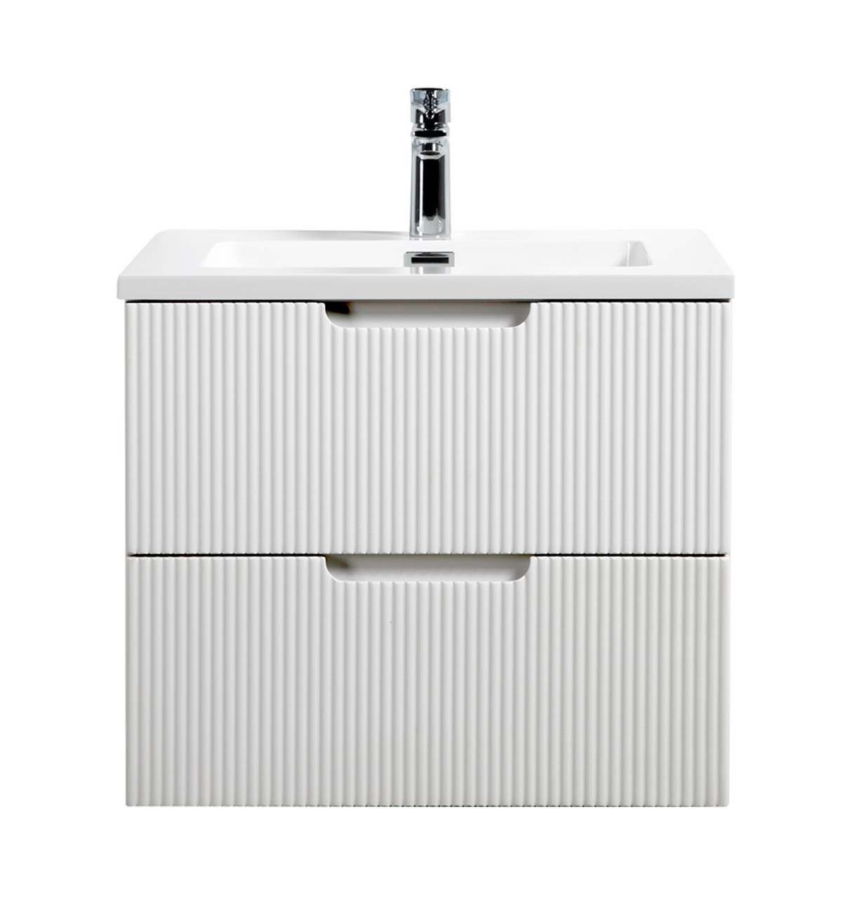 Themis 24″ White Wall Mount Vanity With A Integrated Sink