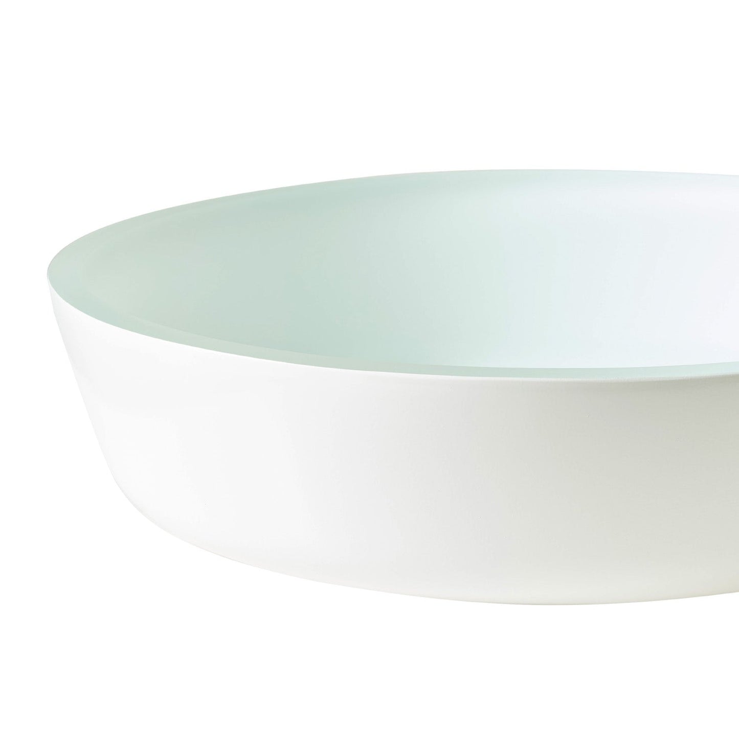 Ferrol Tempered Glass Circular White Vessel Bathroom Sink without Faucet