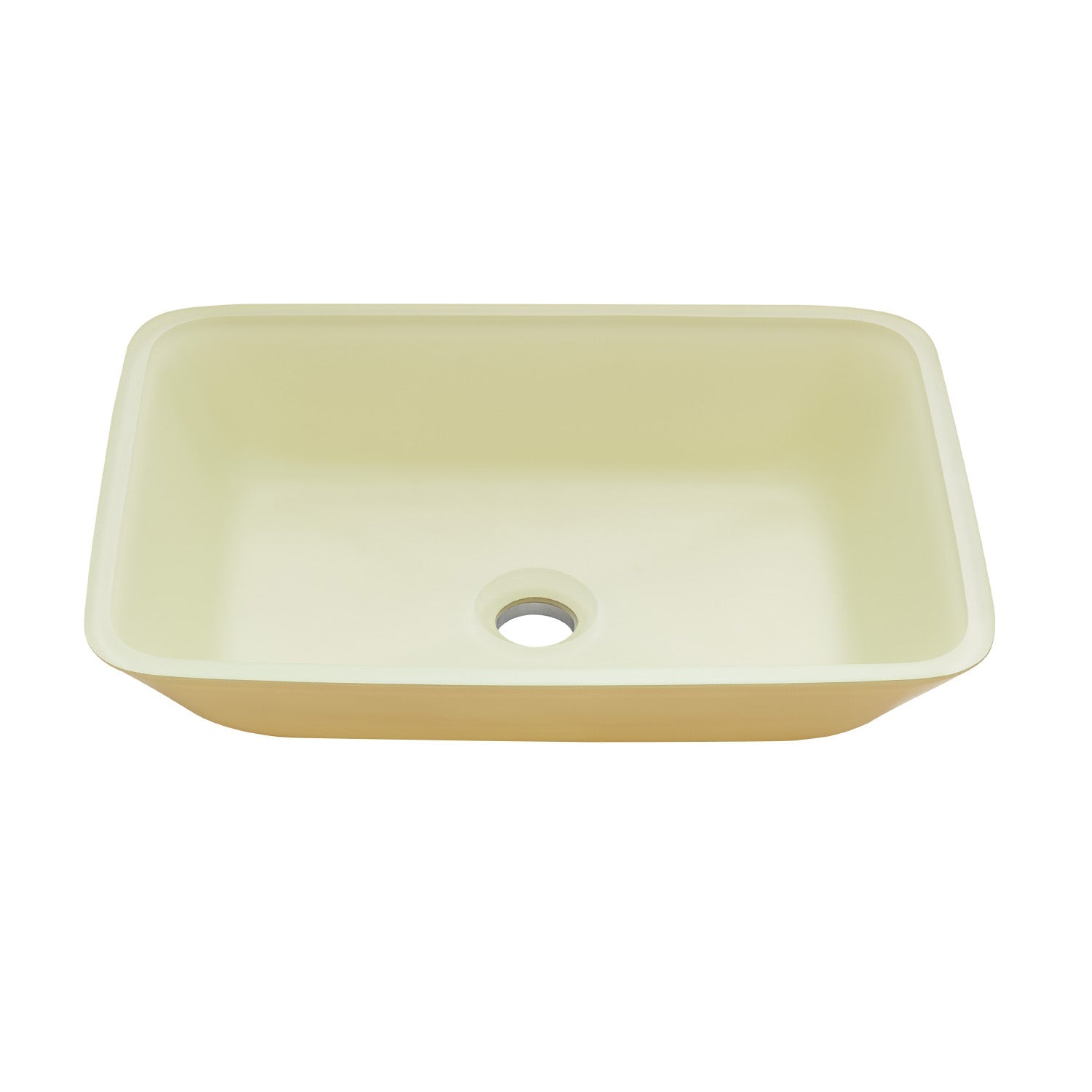 Tudela Glass Rectangular Vessel Bathroom Sink without Faucet, Matte White