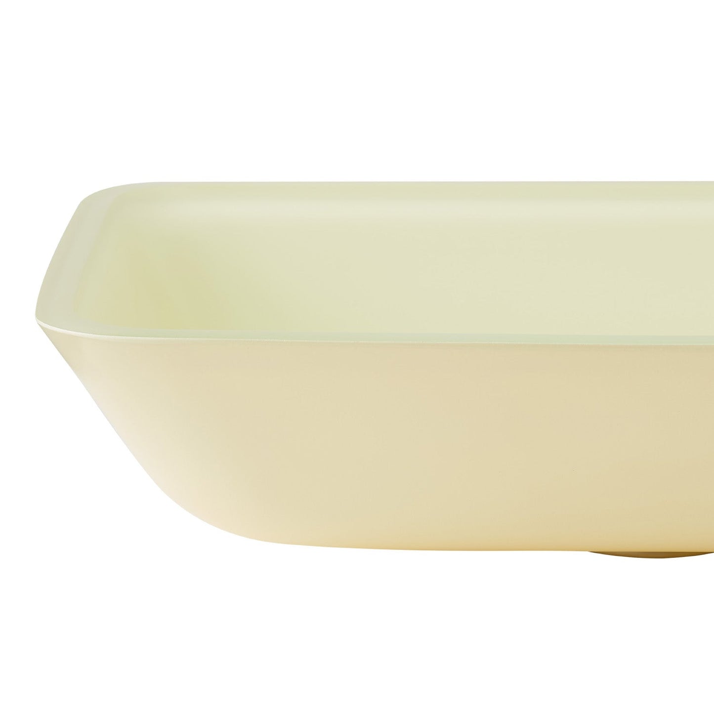 Tudela Glass Rectangular Vessel Bathroom Sink without Faucet, Matte White