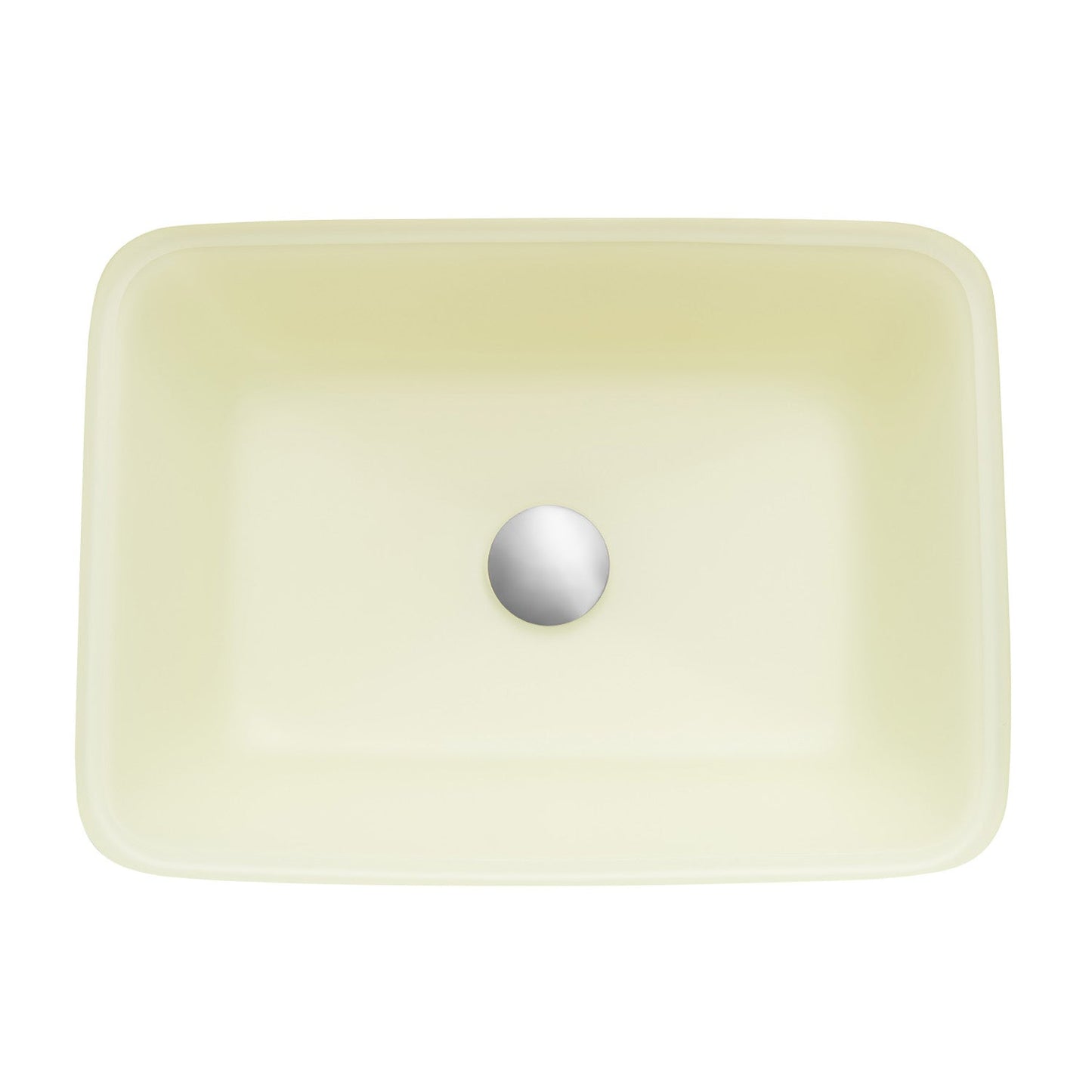 Tudela Glass Rectangular Vessel Bathroom Sink without Faucet, Matte White