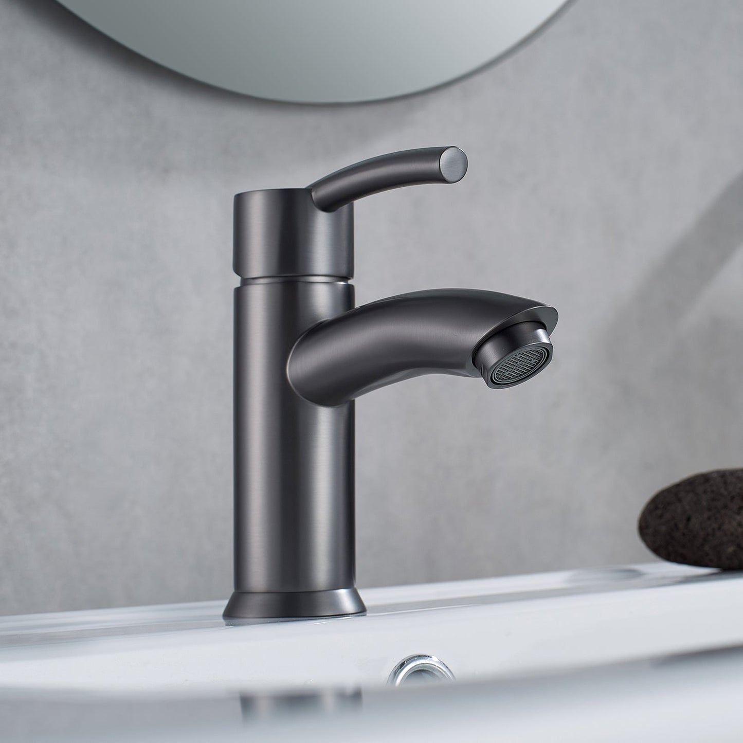 Bliss Single-Handle Basin Bathroom Faucet in Gun Metal