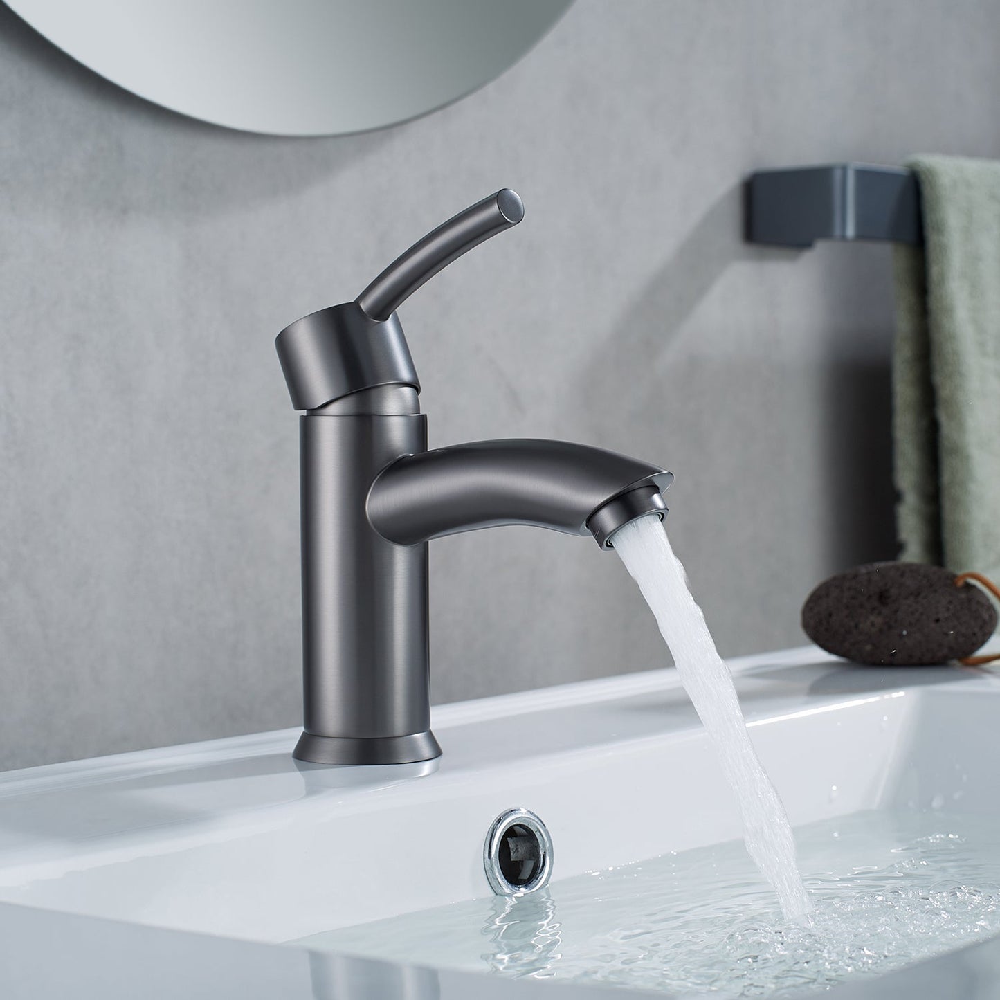 Bliss Single-Handle Basin Bathroom Faucet in Gun Metal