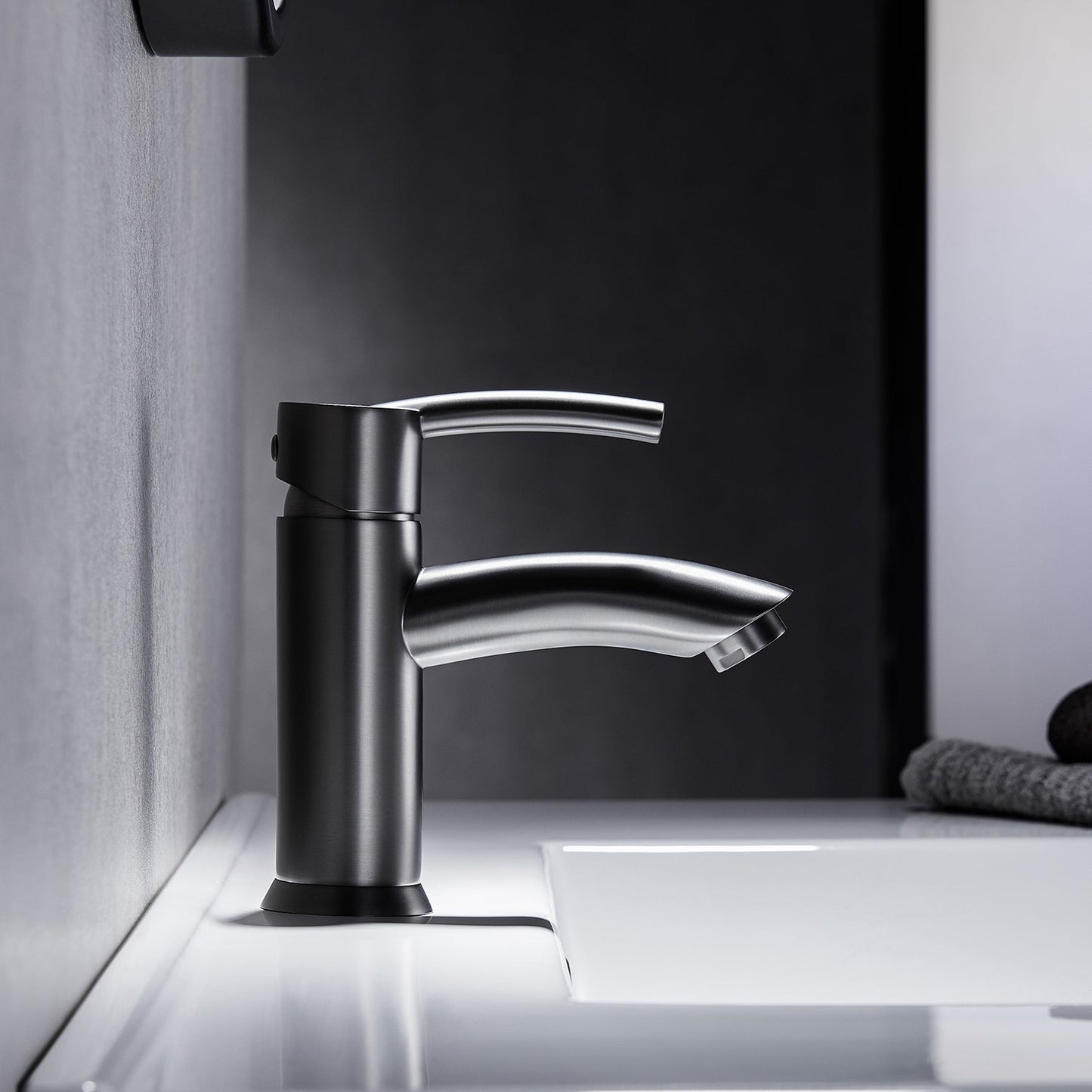 Bliss Single-Handle Basin Bathroom Faucet in Gun Metal