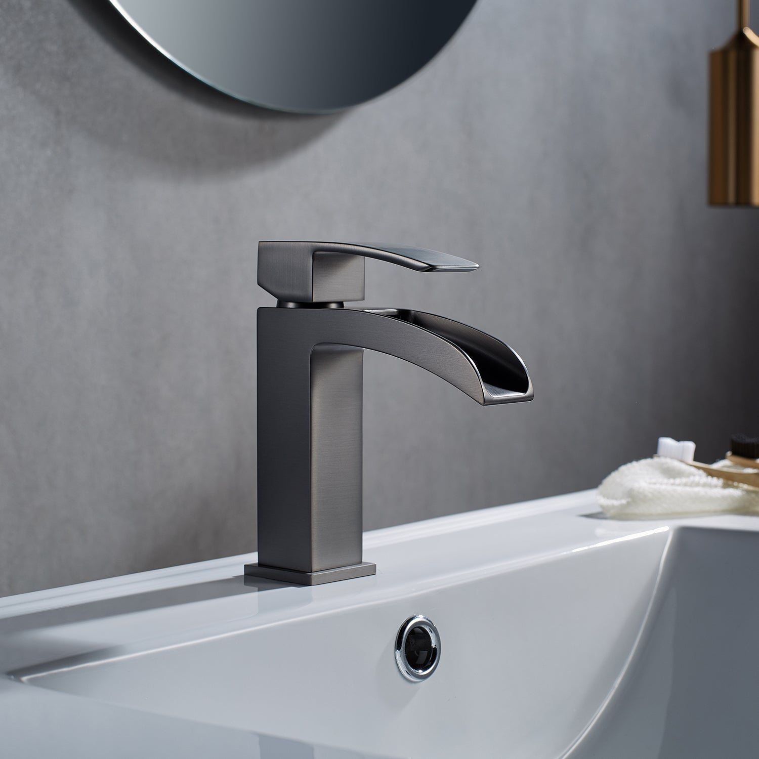 Liberty Single-Handle Basin Bathroom Faucet in Gun Metal Finish