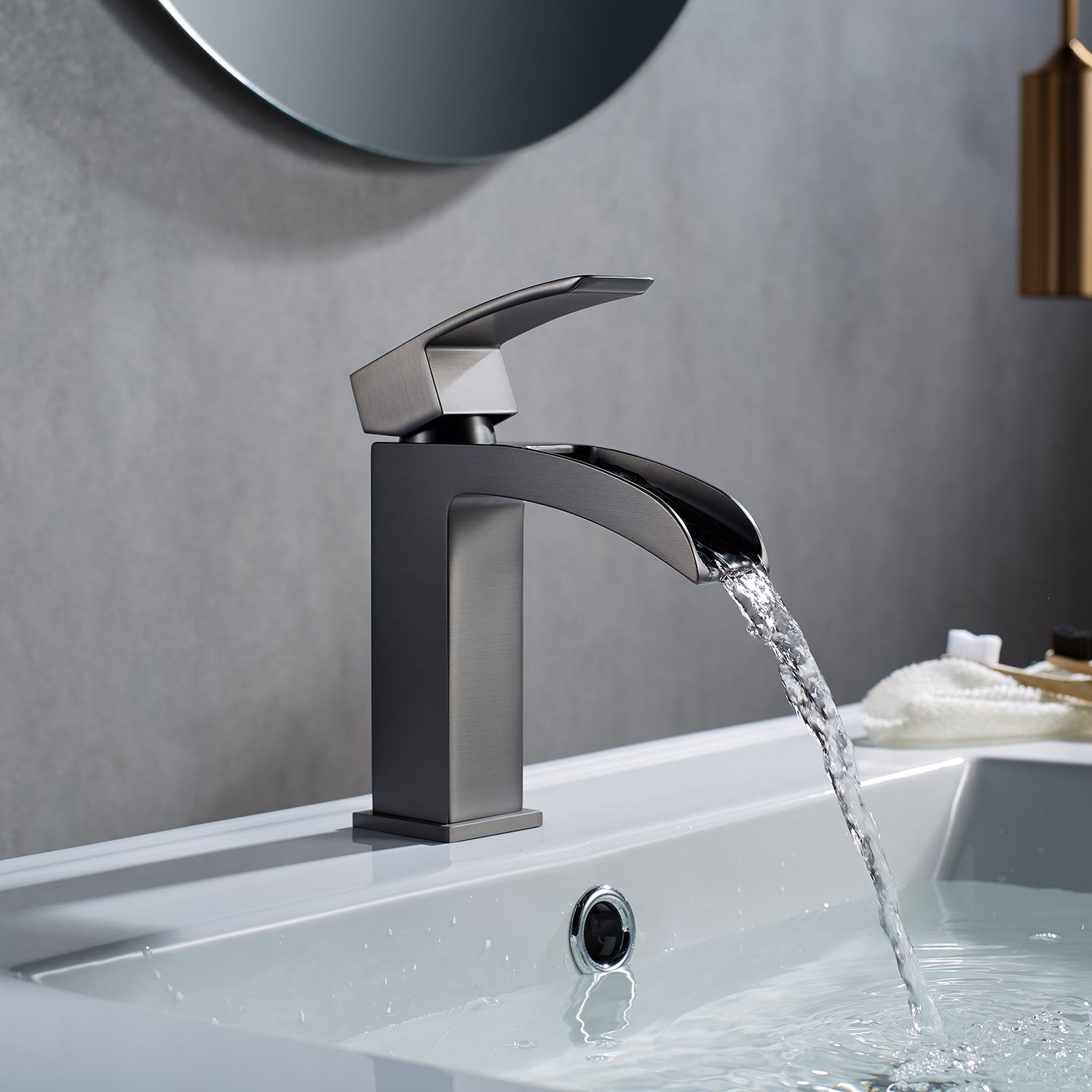 Liberty Single-Handle Basin Bathroom Faucet in Gun Metal Finish