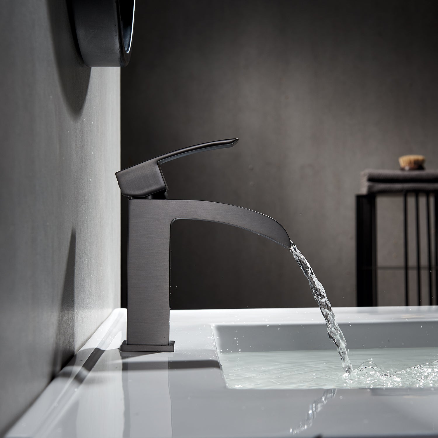 Liberty Single-Handle Basin Bathroom Faucet in Gun Metal Finish