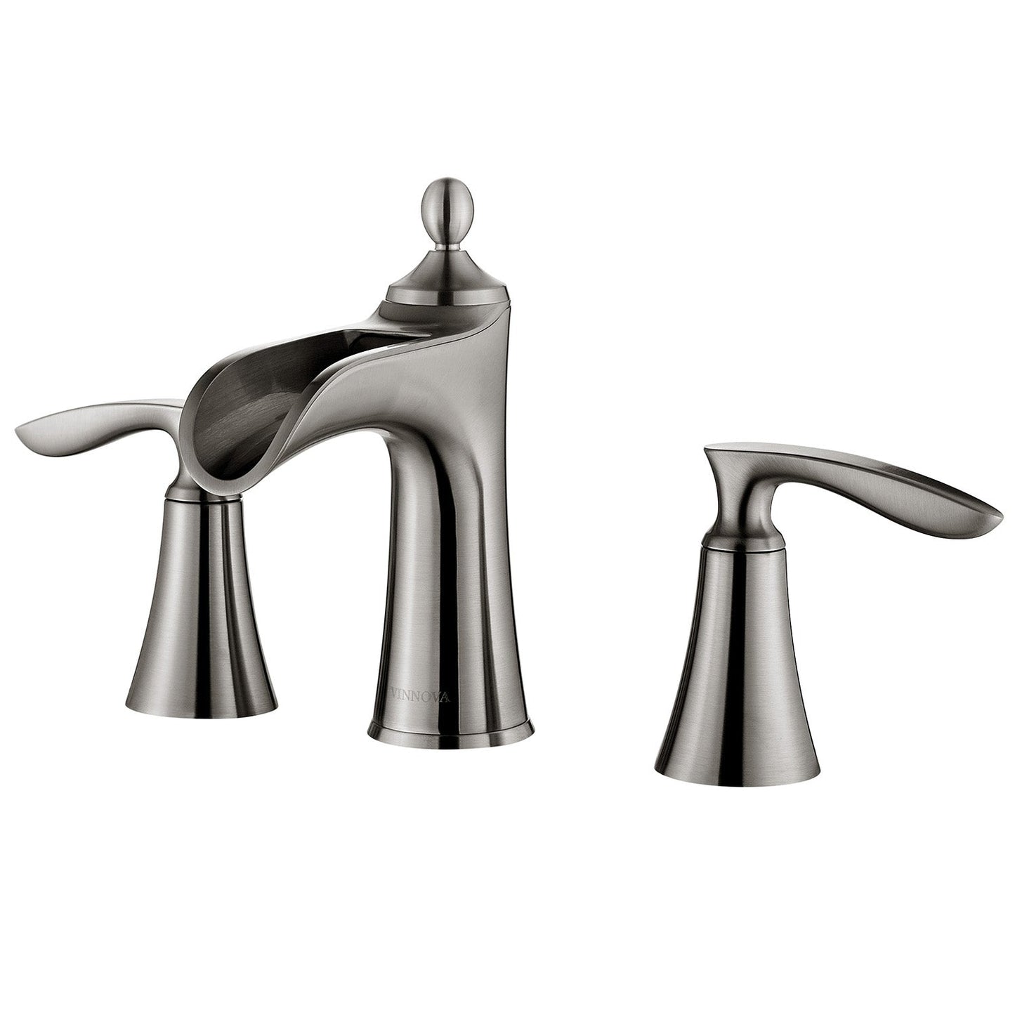 Ukiah Two Handle 8" Widespread Bathroom Faucet, Nickel Finish