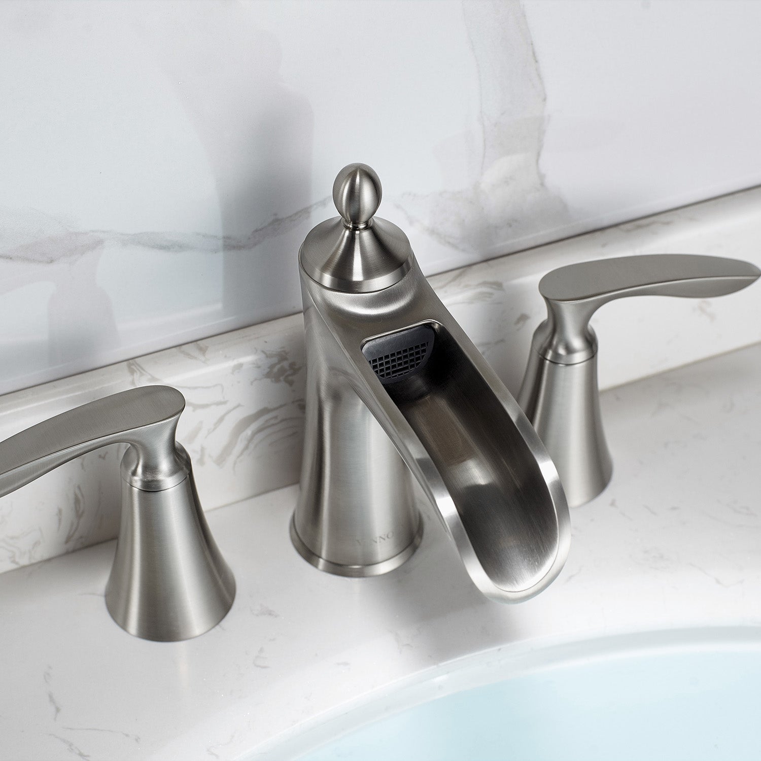 Ukiah Two Handle 8" Widespread Bathroom Faucet, Nickel Finish