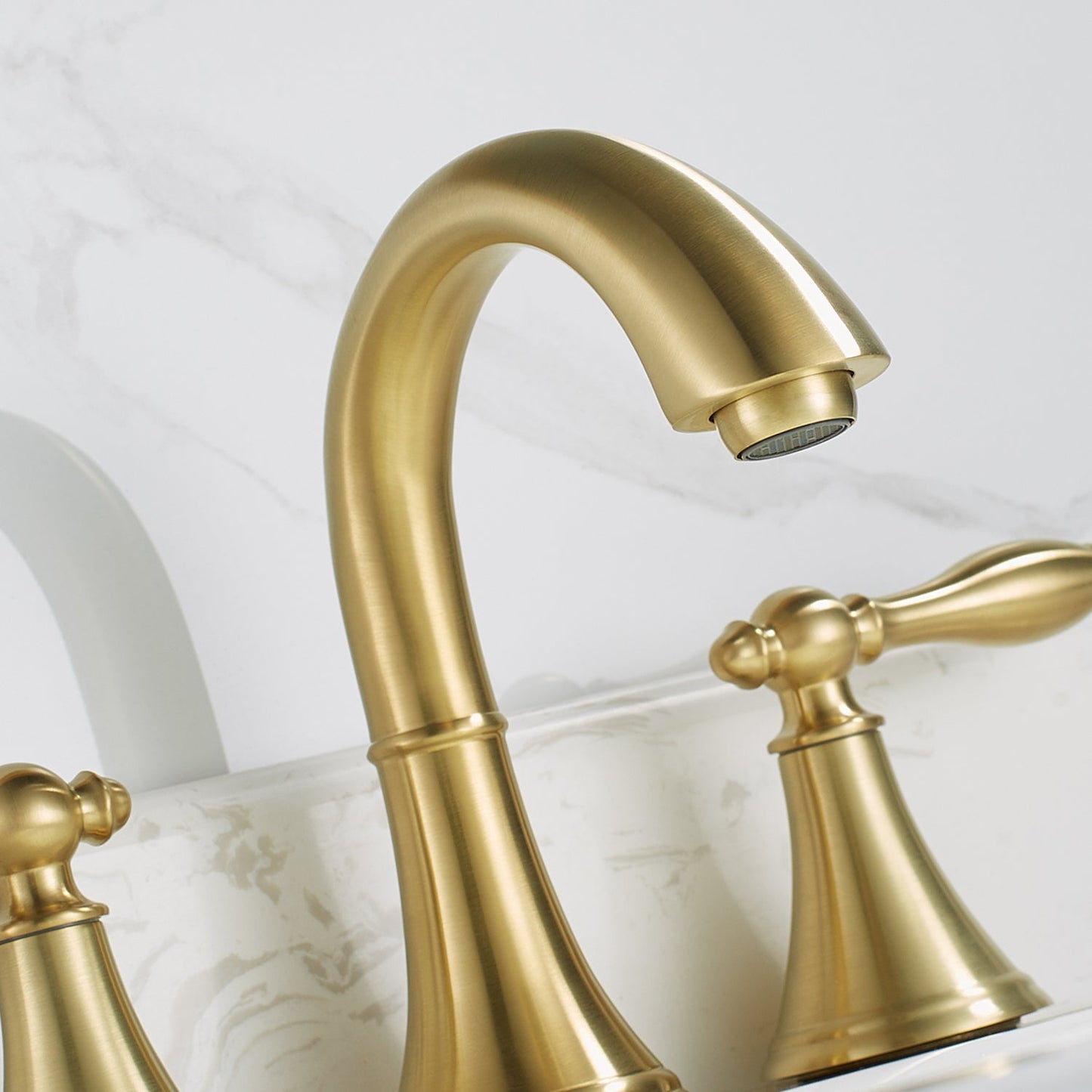 Florence Two-Handle 8" Widespread Bathroom Faucet in Brushed Gold Finish