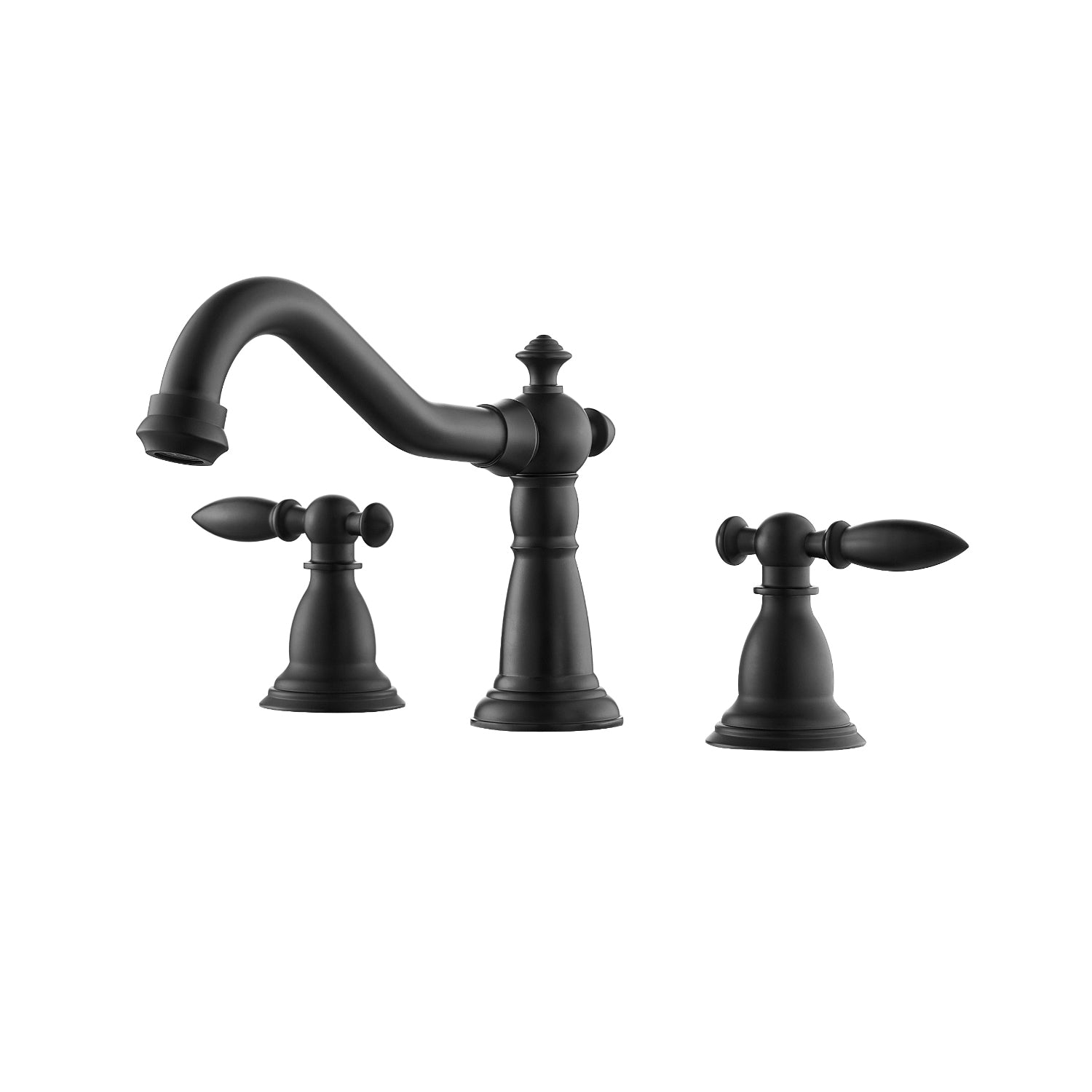Corella Widespread Bathroom Basin Sink Faucet in Matte Black finish