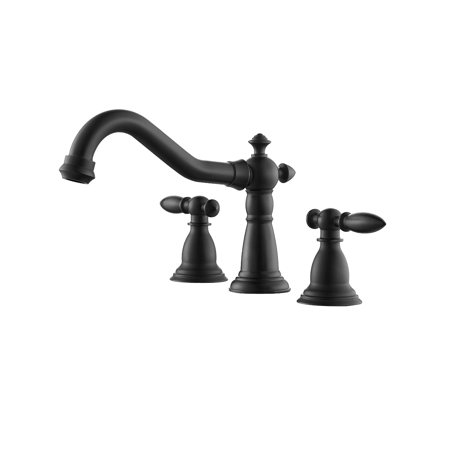 Corella Widespread Bathroom Basin Sink Faucet in Matte Black finish