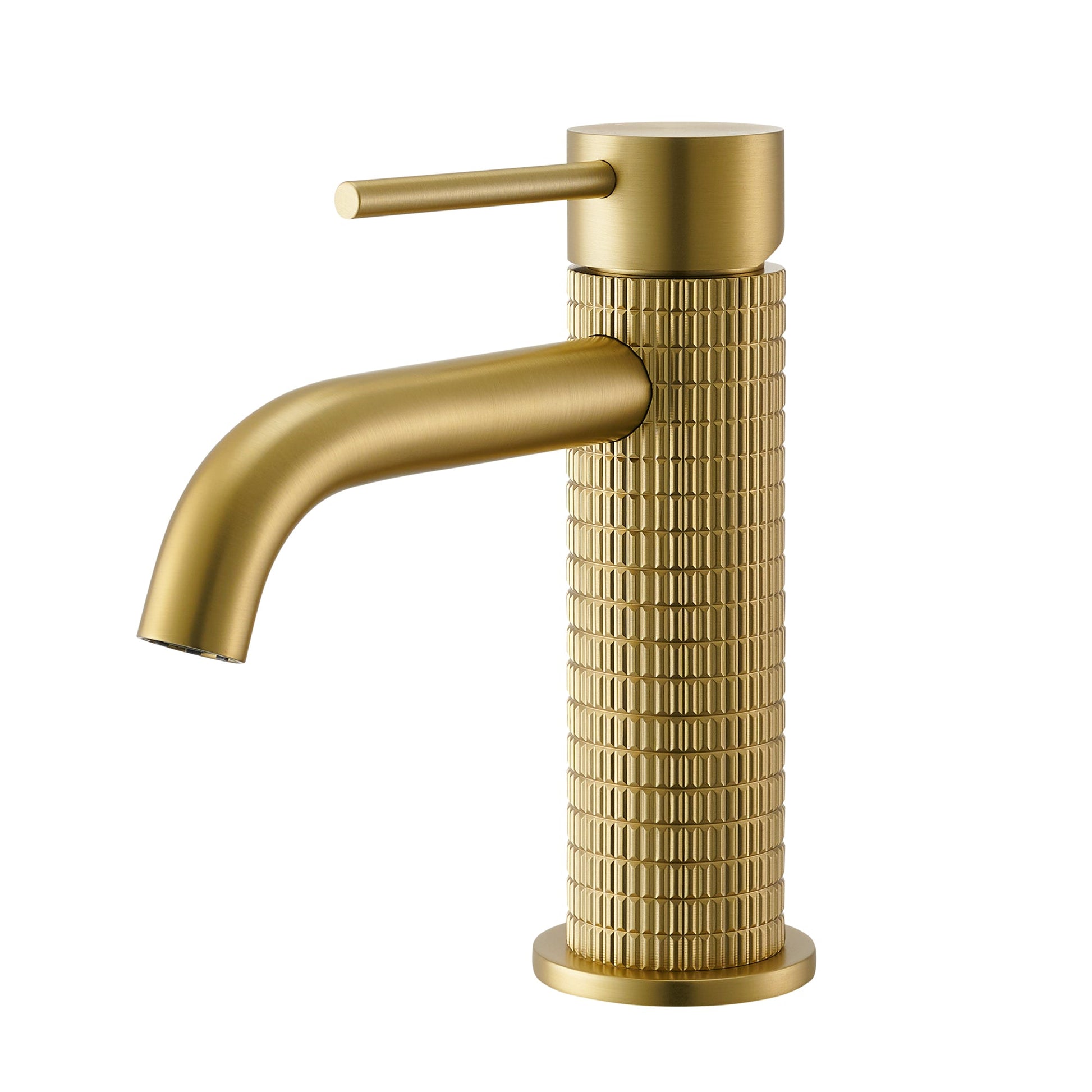 Mendavia Single-Handle Basin Bathroom Faucet in Brushed Gold