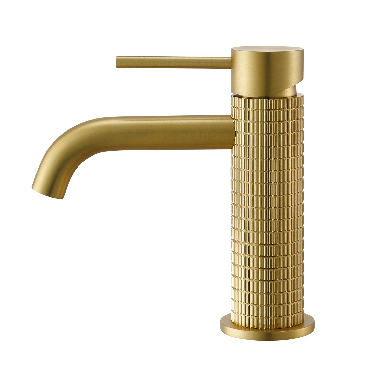 Mendavia Single-Handle Basin Bathroom Faucet in Brushed Gold