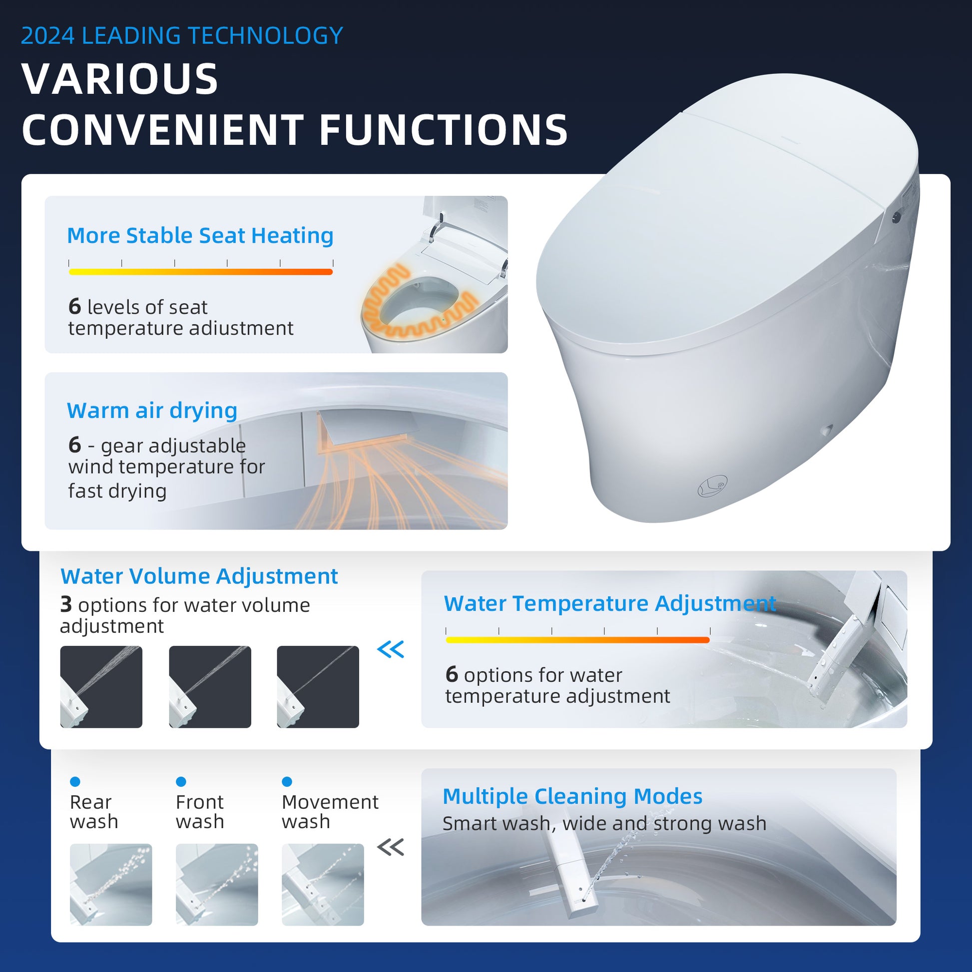 WOODBRIDGE EBT700 ONE PIECE ELONGATED SMART TOILET BIDET