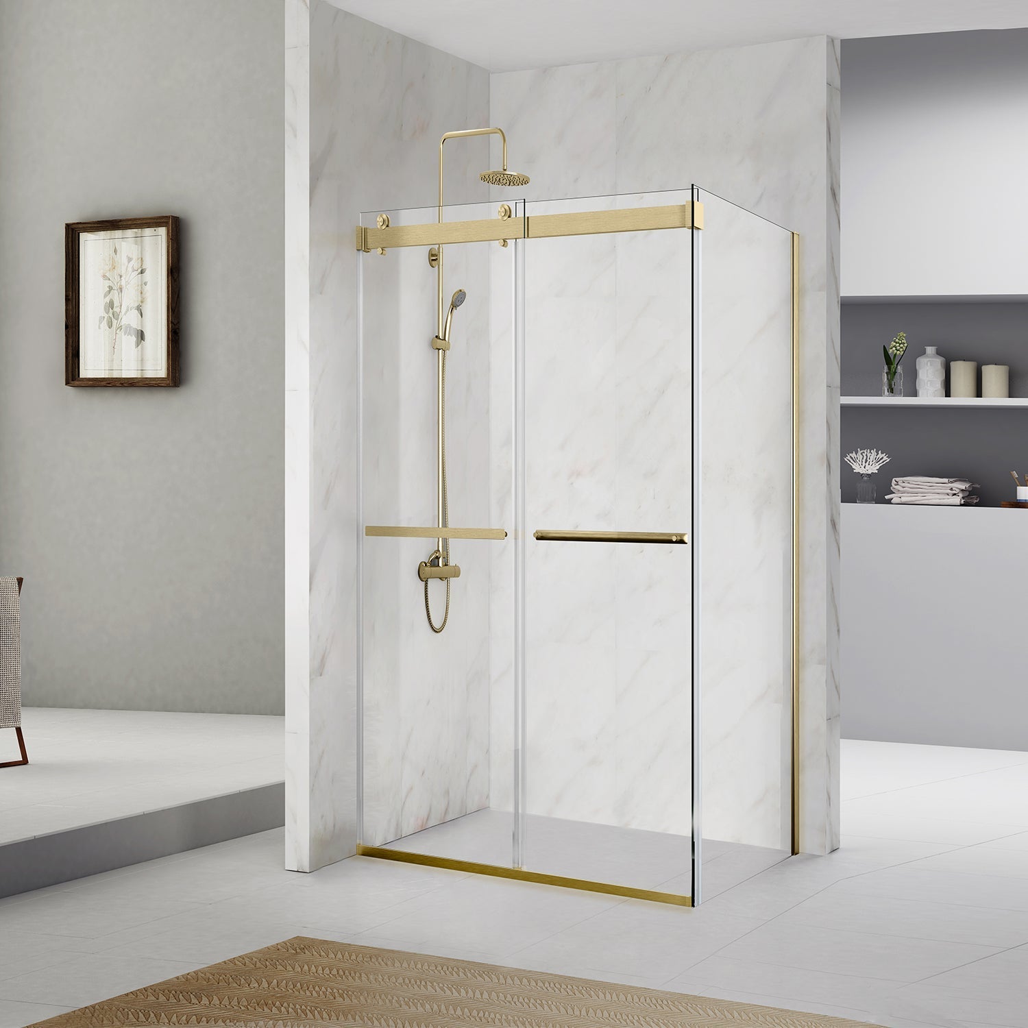 Spezia Rectangle Double Sliding Frameless Shower Enclosure