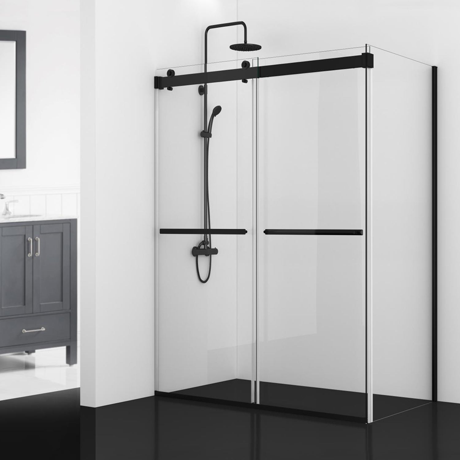 Spezia Rectangle Double Sliding Frameless Shower Enclosure