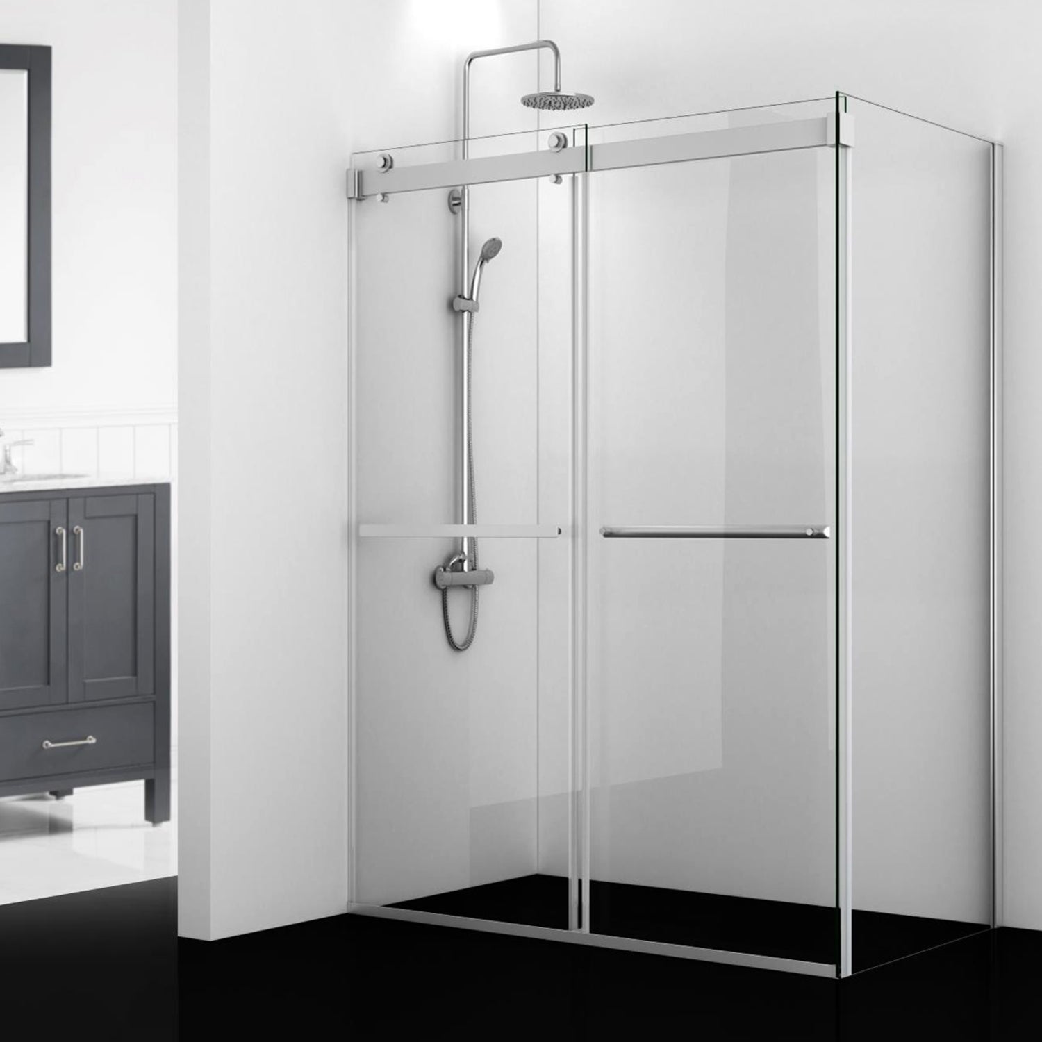 Spezia Rectangle Double Sliding Frameless Shower Enclosure