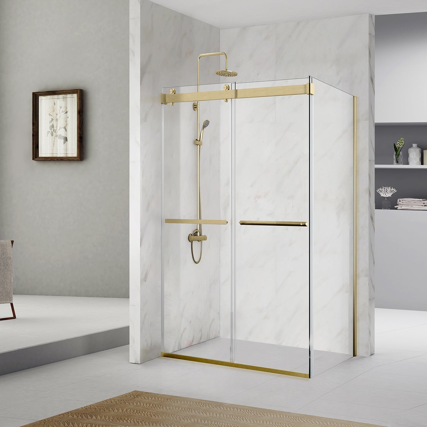 Spezia Rectangle Double Sliding Frameless Shower Enclosure