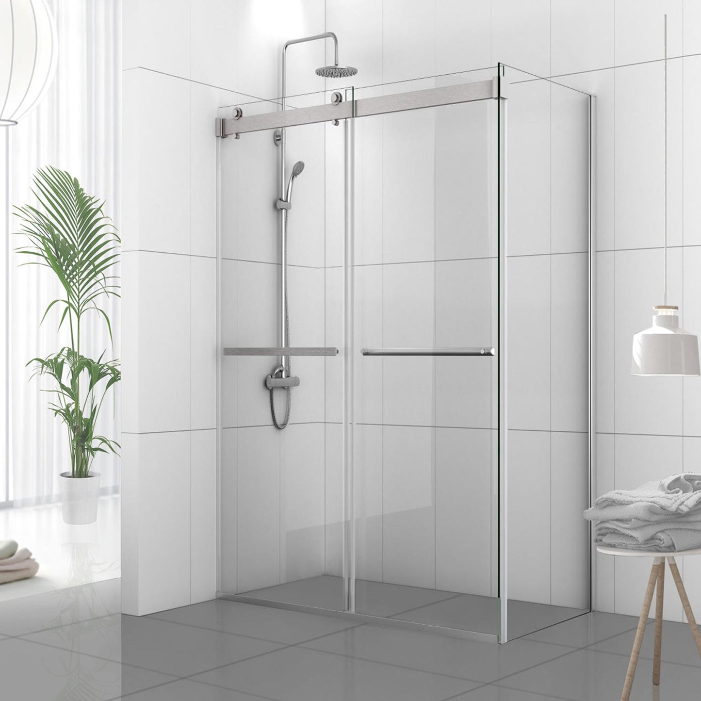 Spezia Rectangle Double Sliding Frameless Shower Enclosure