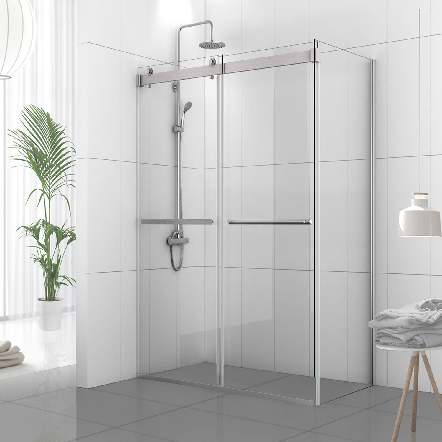 Spezia Rectangle Double Sliding Frameless Shower Enclosure