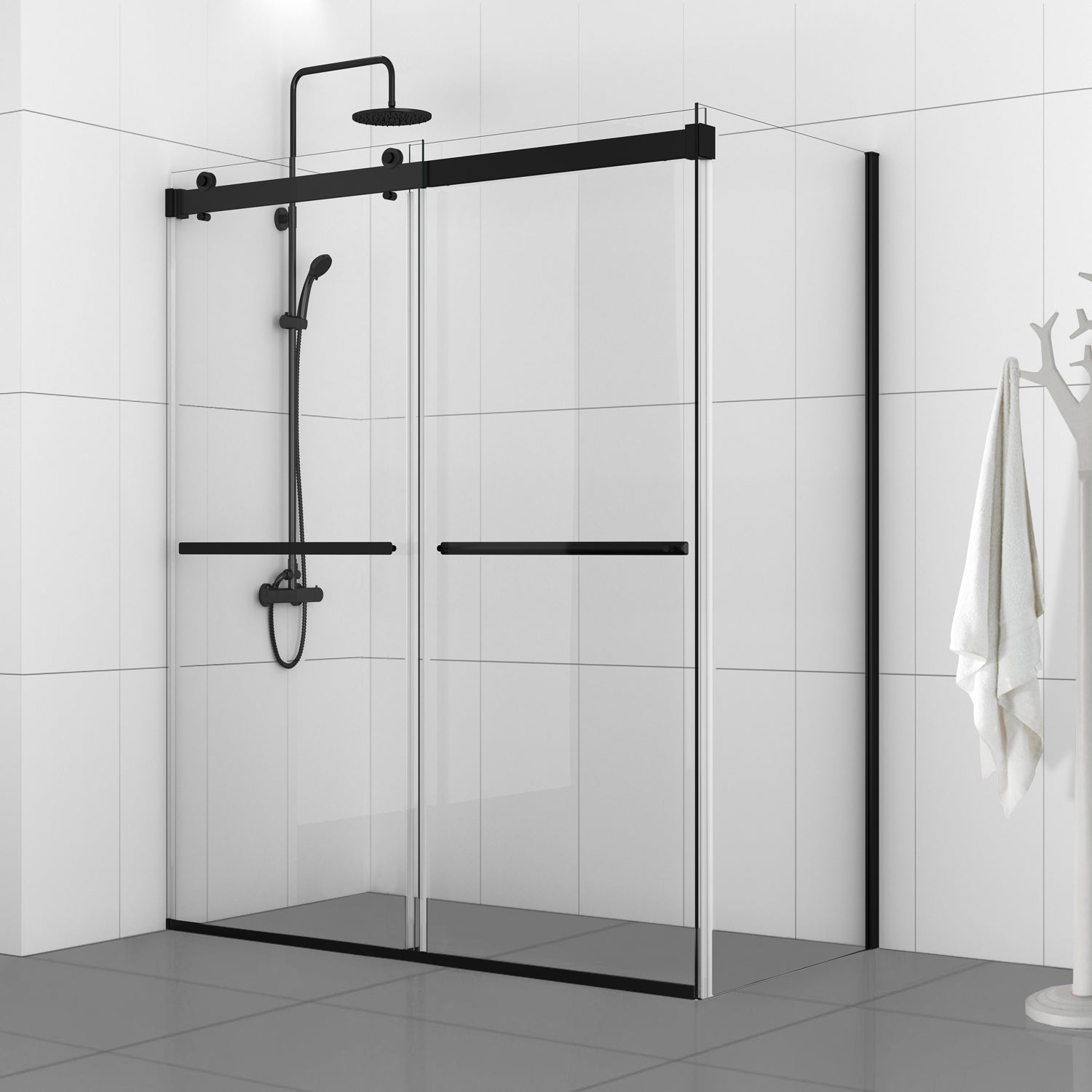 Spezia Rectangle Double Sliding Frameless Shower Enclosure
