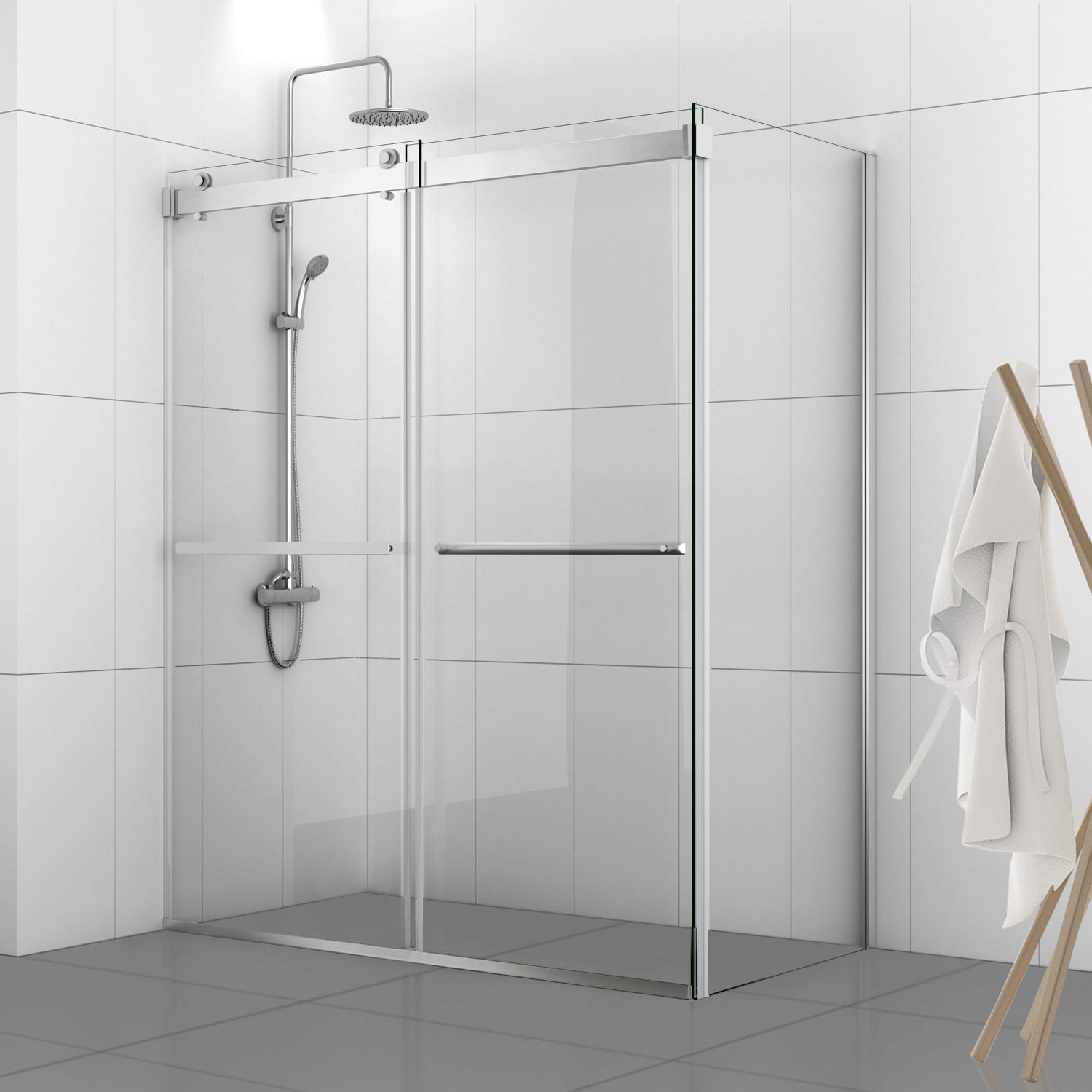 Spezia Rectangle Double Sliding Frameless Shower Enclosure