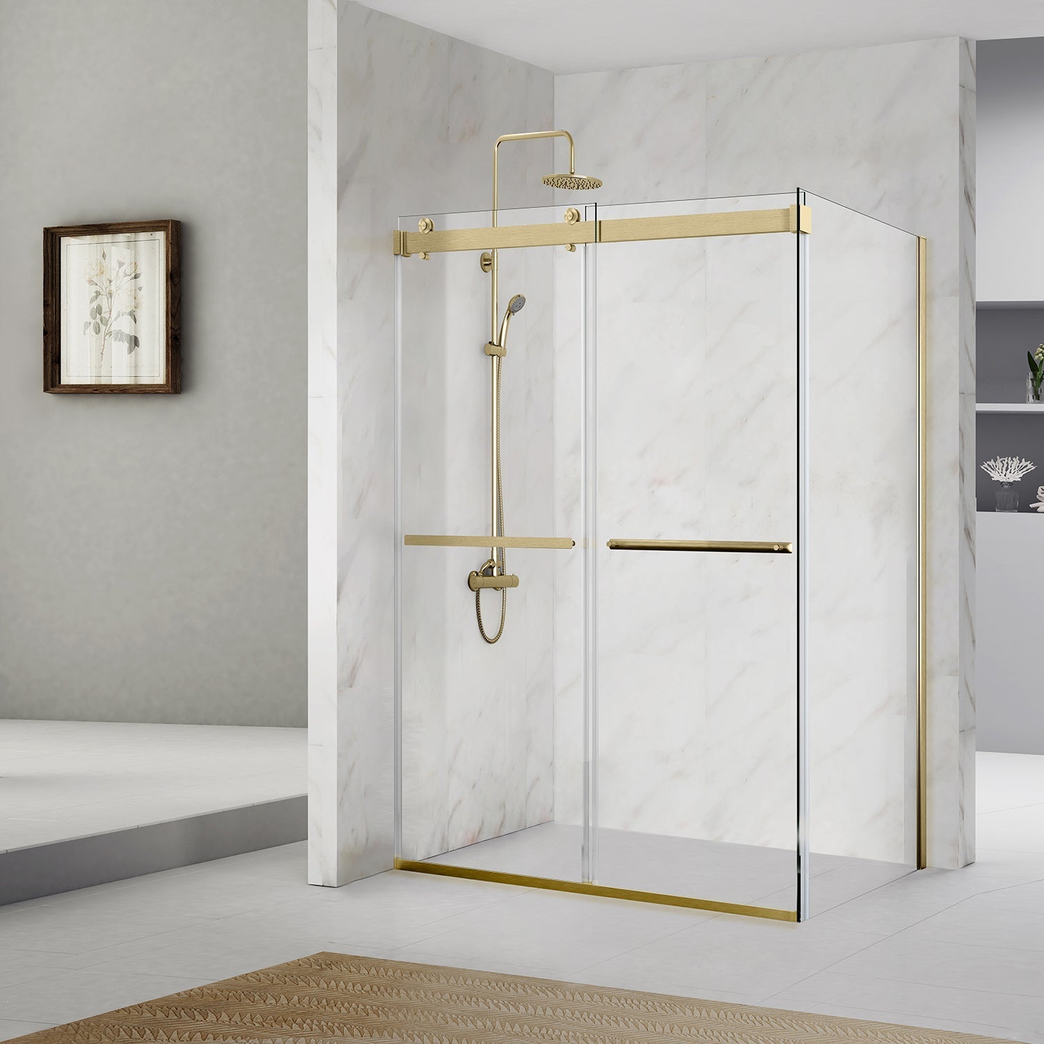 Spezia Rectangle Double Sliding Frameless Shower Enclosure