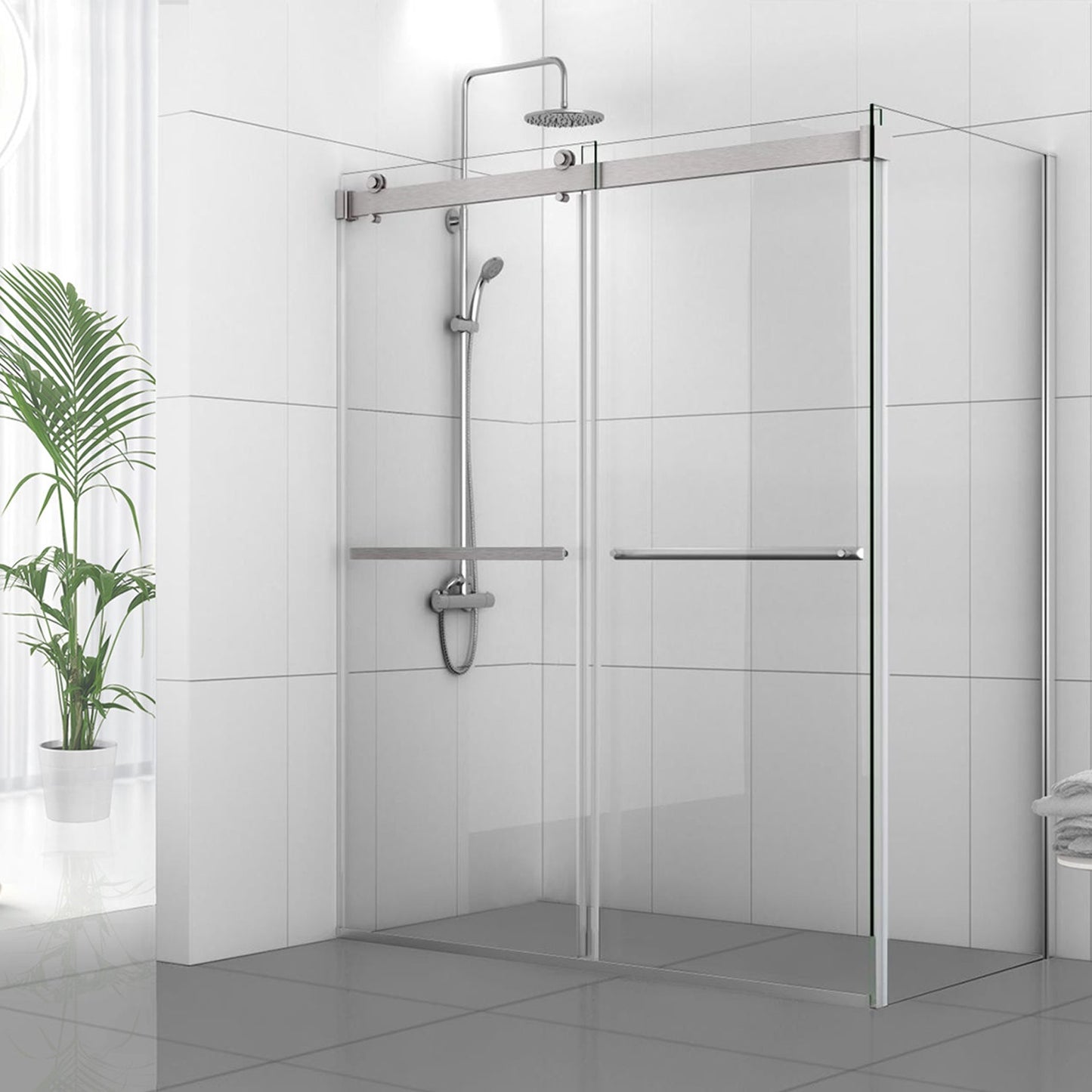 Spezia Rectangle Double Sliding Frameless Shower Enclosure