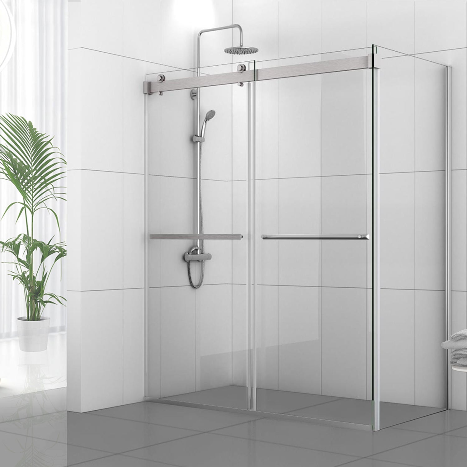 Spezia Rectangle Double Sliding Frameless Shower Enclosure
