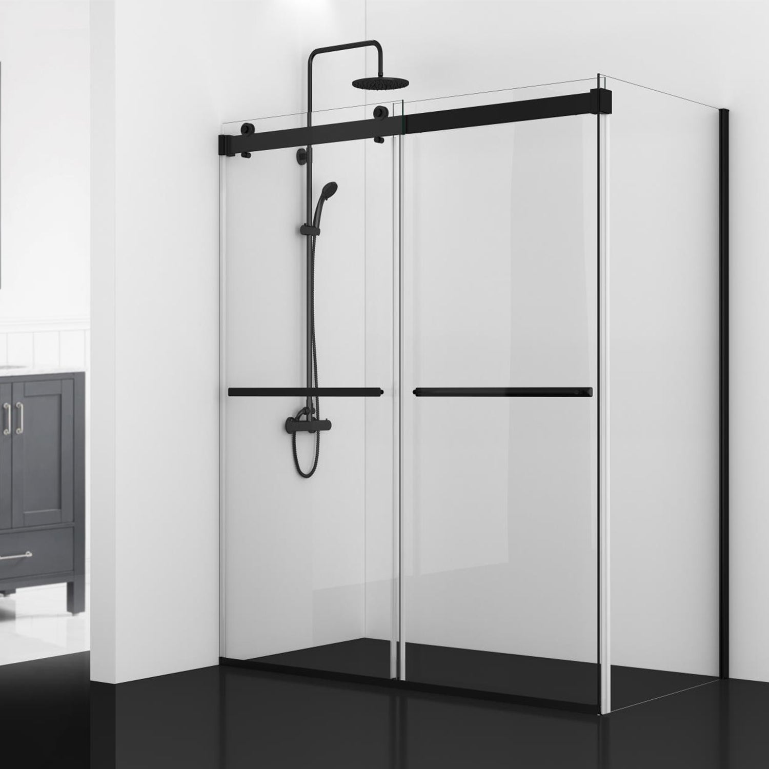 Spezia Rectangle Double Sliding Frameless Shower Enclosure