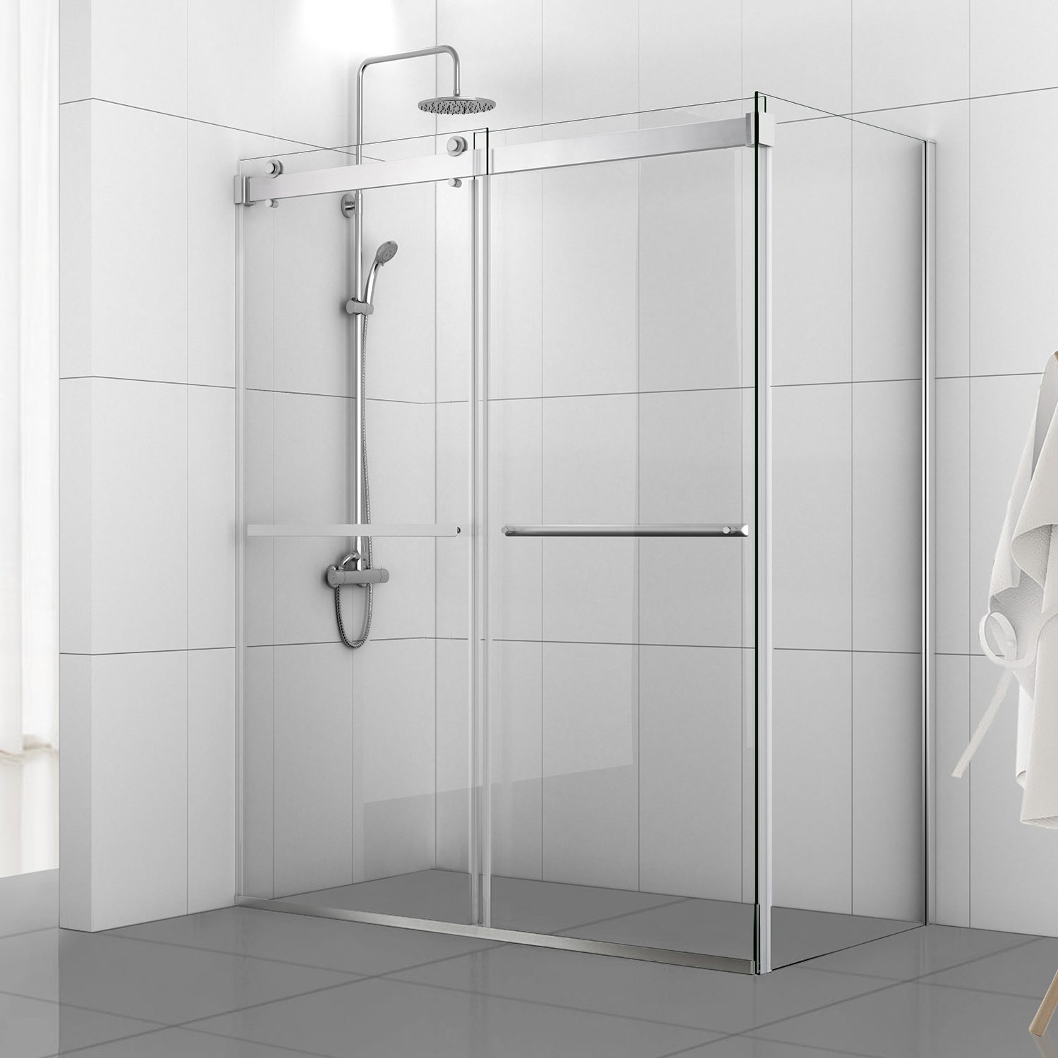 Spezia Rectangle Double Sliding Frameless Shower Enclosure
