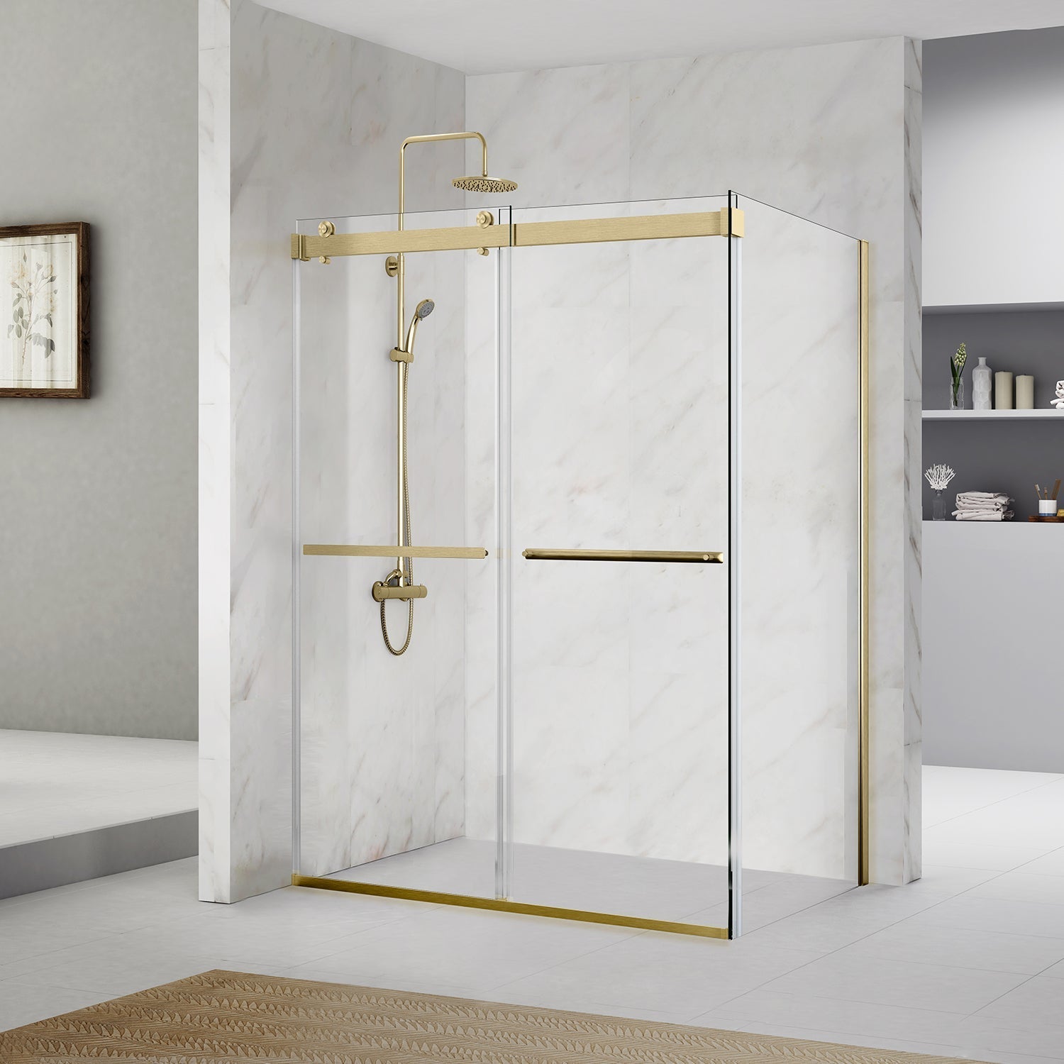 Spezia Rectangle Double Sliding Frameless Shower Enclosure