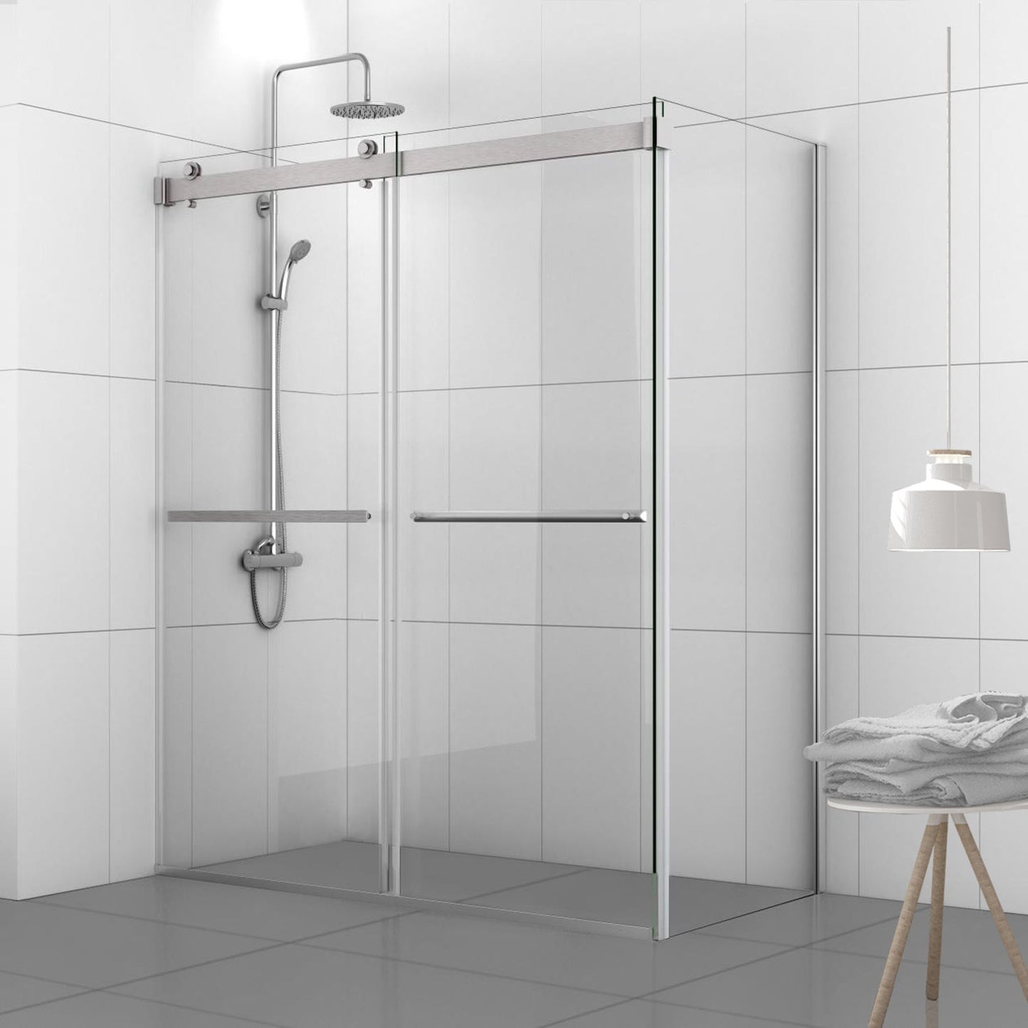 Spezia Rectangle Double Sliding Frameless Shower Enclosure