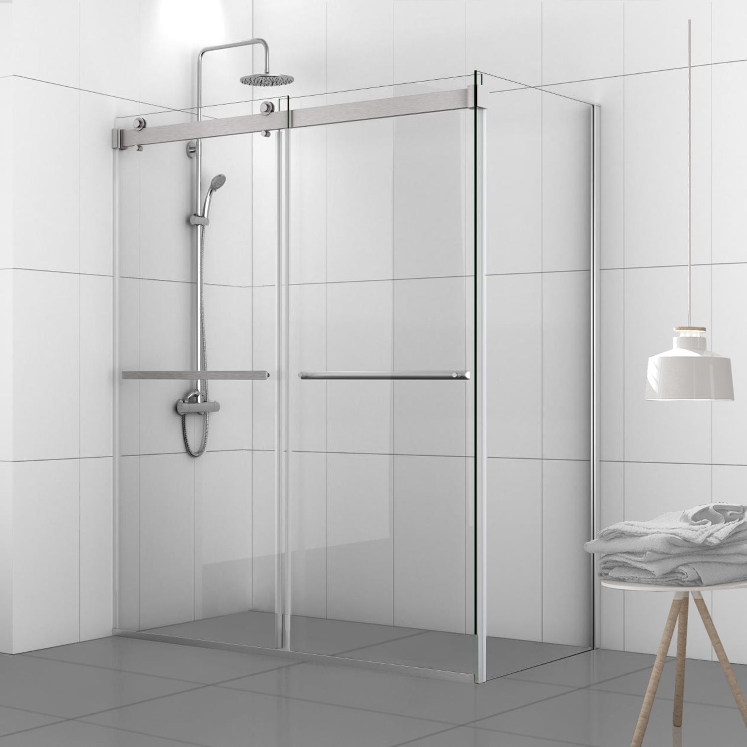 Spezia Rectangle Double Sliding Frameless Shower Enclosure
