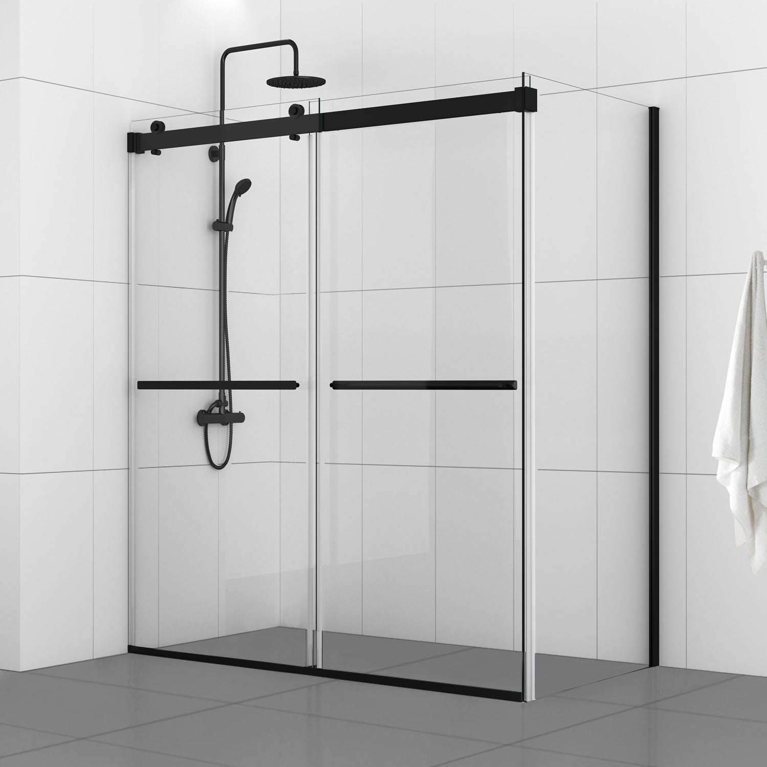 Spezia Rectangle Double Sliding Frameless Shower Enclosure