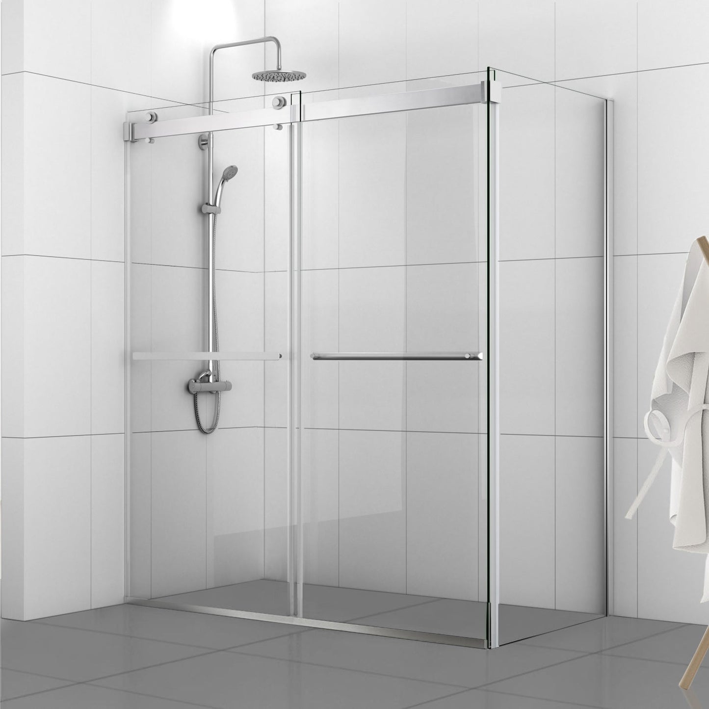 Spezia Rectangle Double Sliding Frameless Shower Enclosure